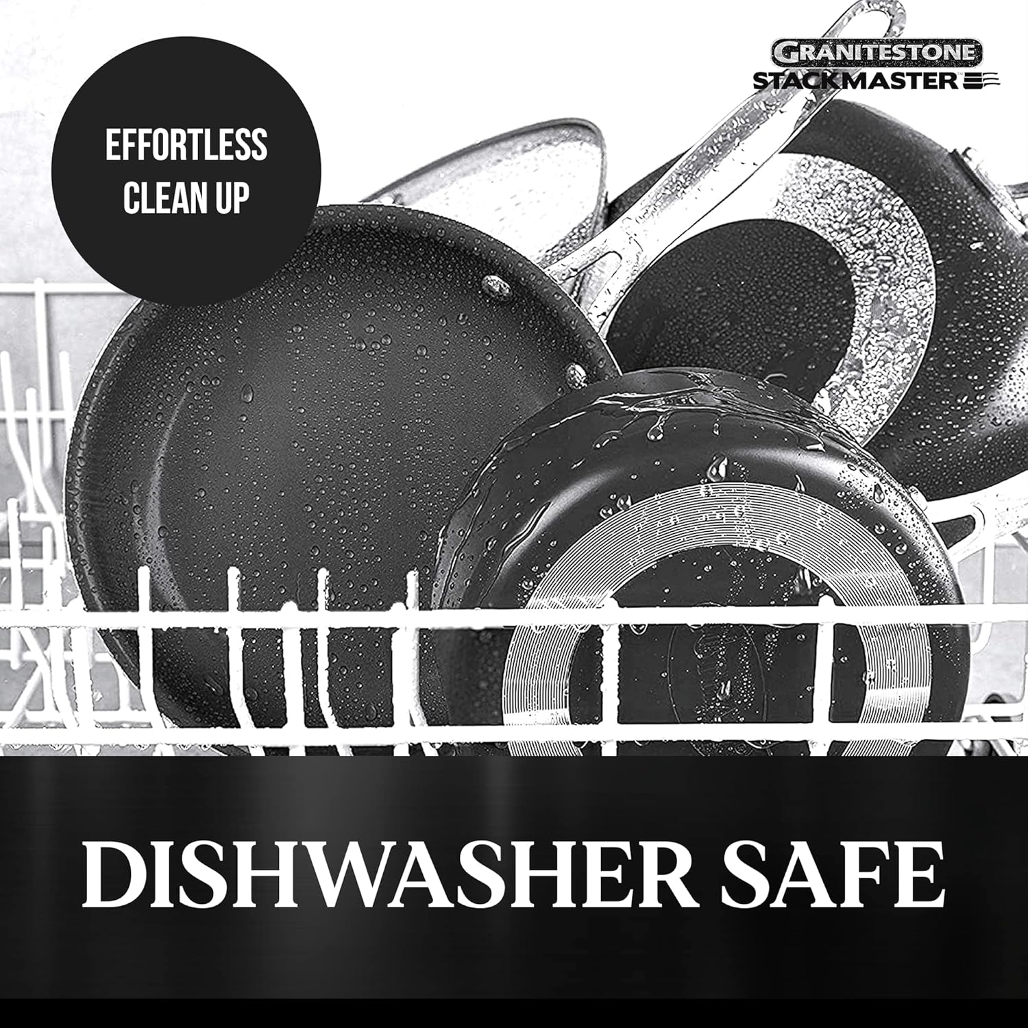 Granitestone Original Stackmaster 15 Piece Nonstick Cookware Set, Scratch Resistant Kitchenware, Pots and Pans, Induction-Compatible