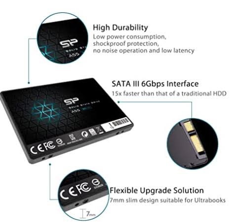 Silicon Power 1TB SSD 3D NAND A55 SLC Cache Performance Boost SATA III 2.5x22 7mm
