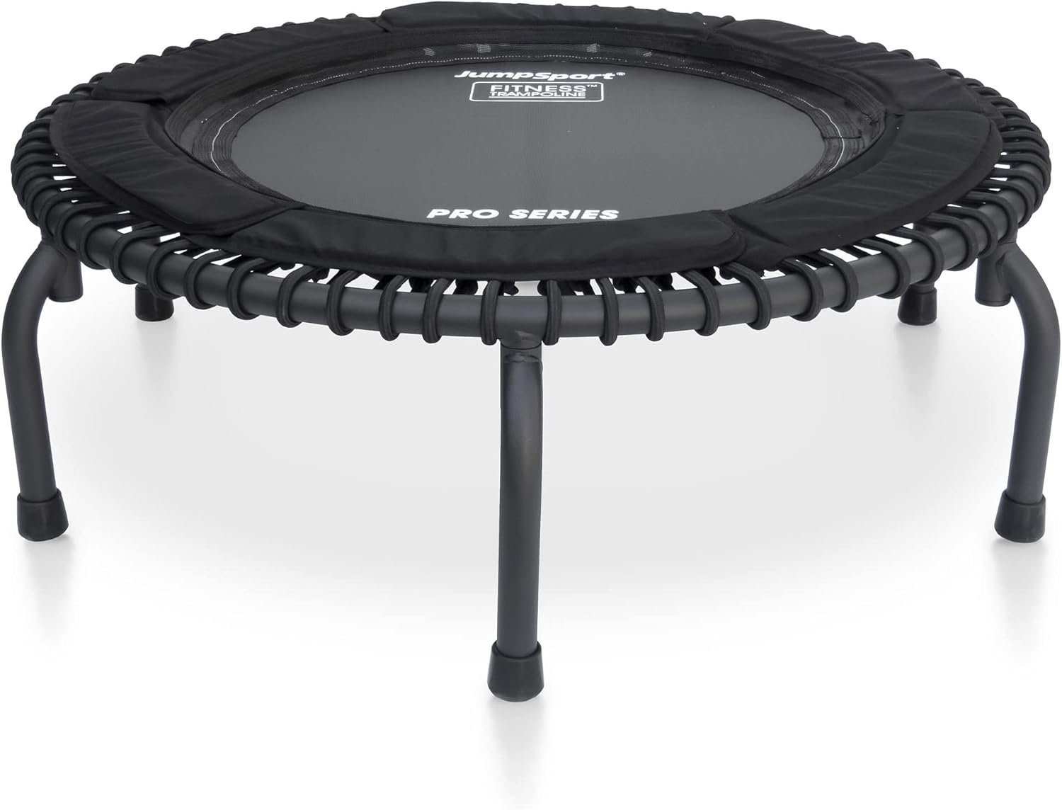 JumpSport PRO Professional Fitness Trampoline with Safe 39 Inch Bounce Surface, Stable Arched Legs, and Adjustable Tension Bungees, Black
