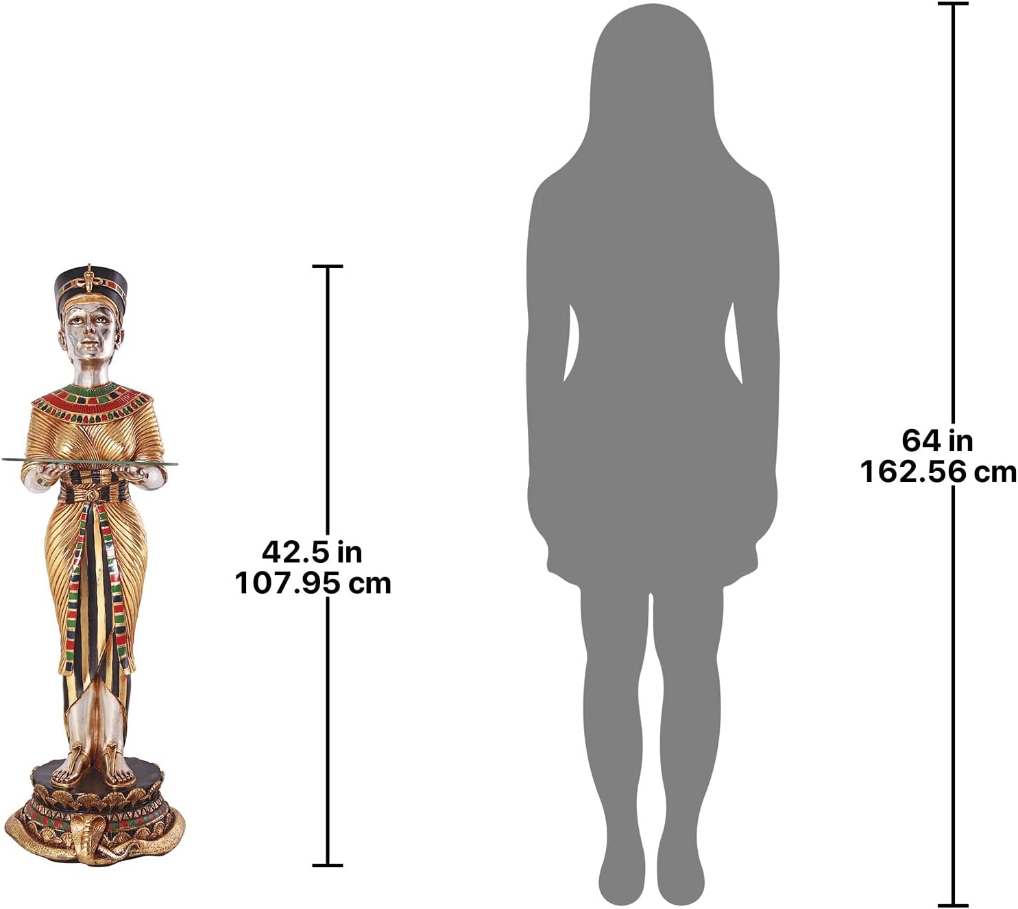 Design Toscano The Egyptian Queen's Faithful Servant Statue, Dimensions: 14.5" Wx14.5 Dx42.5 H 16.5 lbs, Full Color