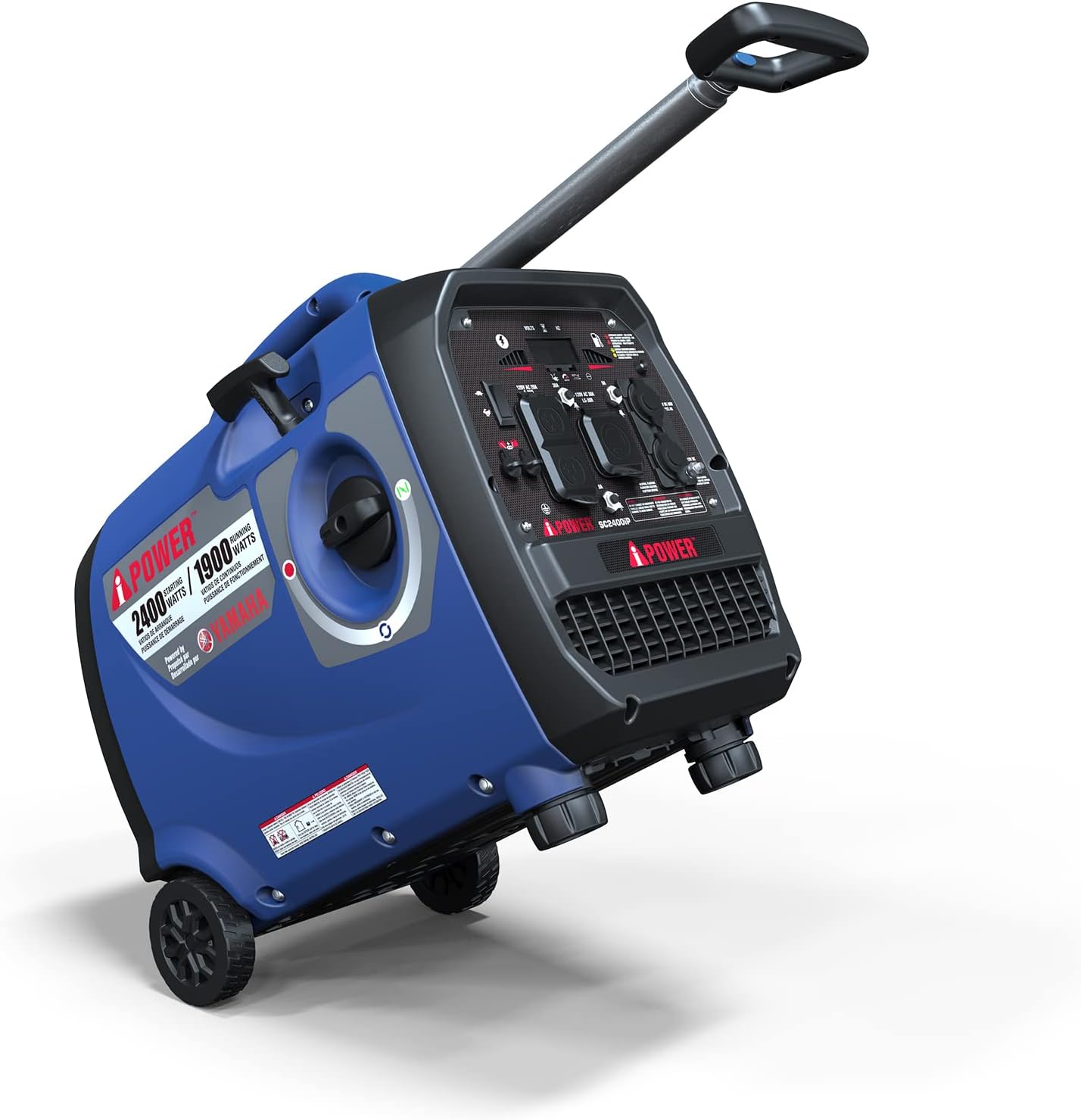 A-iPower Portable Inverter Generator, 2400W Ultra-Quiet Powered By Yamaha Engine RV Ready, EPA & CARB Compliant, Ultra Lightweight For Backup Home Use, Tailgating & Camping (SC2400iP)