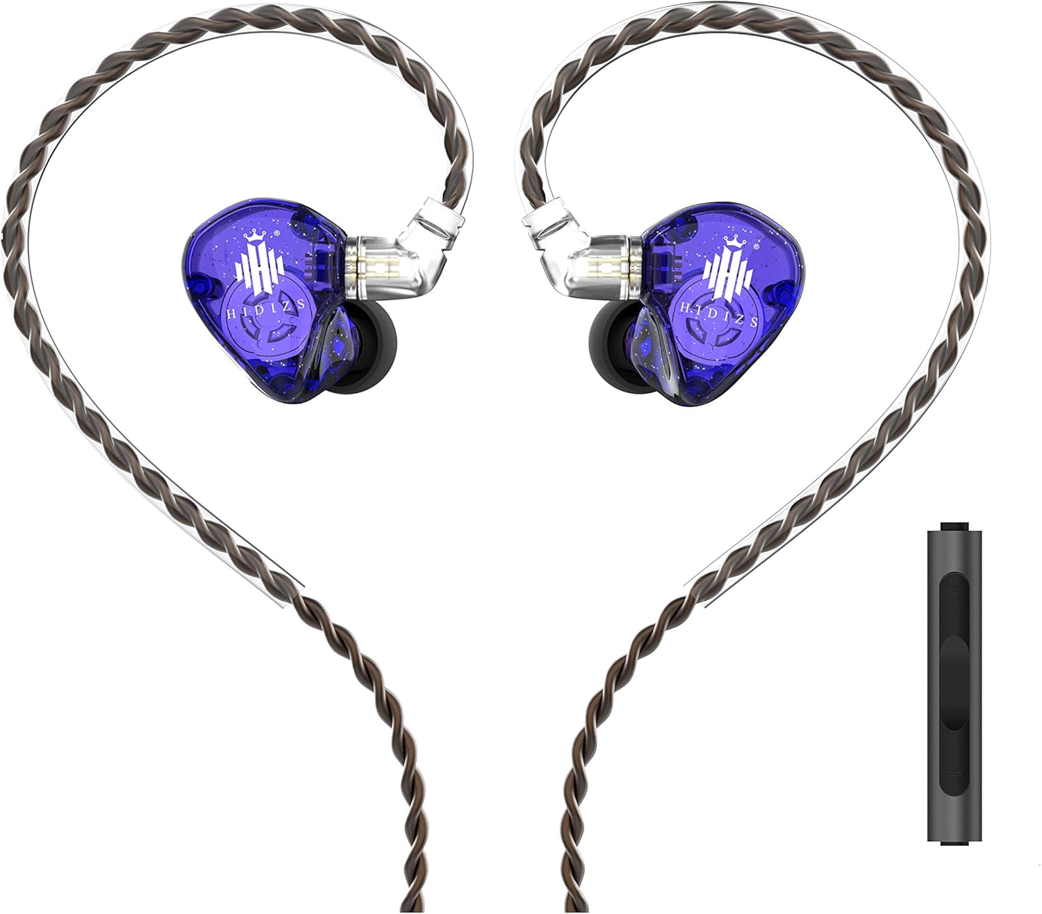 HIDIZS MS1-Rainbow in-Ear Monitor Headphones, Hi Res Wired Earphones, Polymer Diaphragm Hi-Fi IEM Earphones with Detachable Cable 2pin 0.78mm for Android Smartphones and Audio Players (Black)