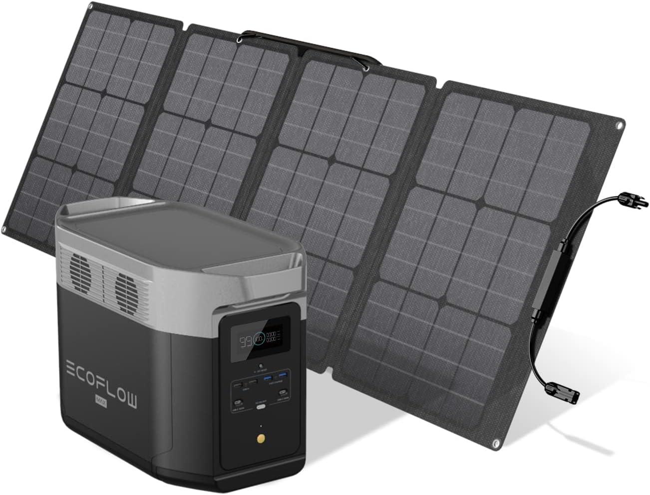 EF ECOFLOW DELTA Max (1600) Portable Power Station, 1612Wh Expandable Capacity with 6 x 2000W (5000W Surge) AC Outlets, Solar Generator (Solar Panel Not Included) for Home Backup, Emergency, Outdoor Camping or RV Travel