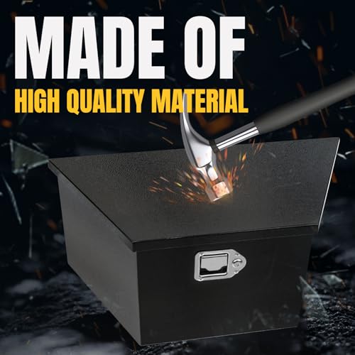 36" x 12" x 11.8" Trailer Tongue Tool Box Heavy Duty Steel Trailer Toolbox Organizer Truck Underbody Box with Latch & Keys Compatible with Pick Up Truck Bed RV Trailer ATV Black