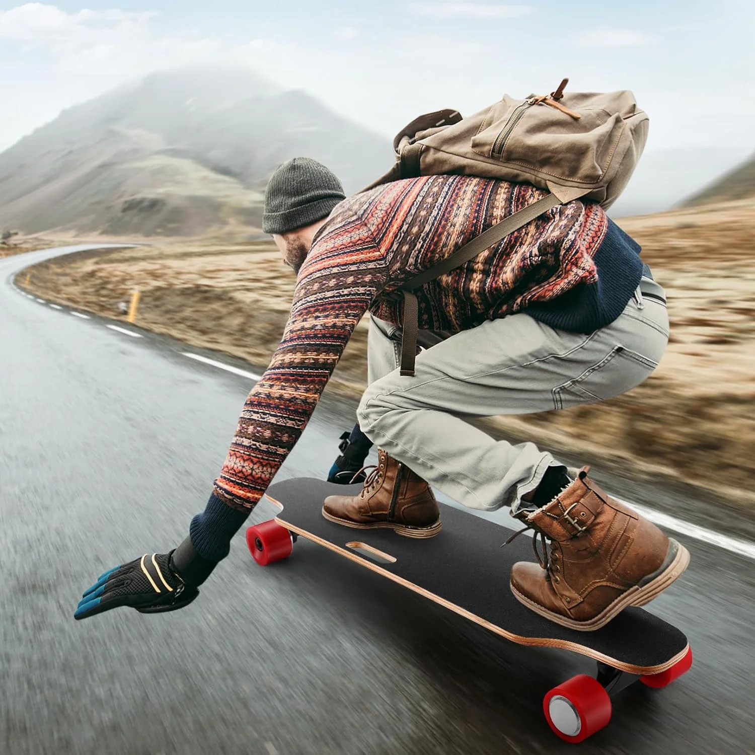 350W Electric Skateboards with Remote, 12.4 mph Top Speed & 8 Miles Range, Swappable Battery, Electric Longboard for Adults