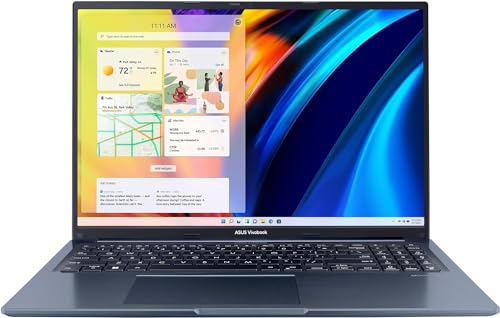 ASUS Vivobook Business Laptop, 8 Core AMD Ryzen 7 5800H AMD Radeon Graphics, 12GB DDR4 RAM 512GB SSD, 16" WUXGA 60Hz LED-backlit Display, Wi-Fi 6, Win11 Home, Quiet Blue, Free 32GB USB