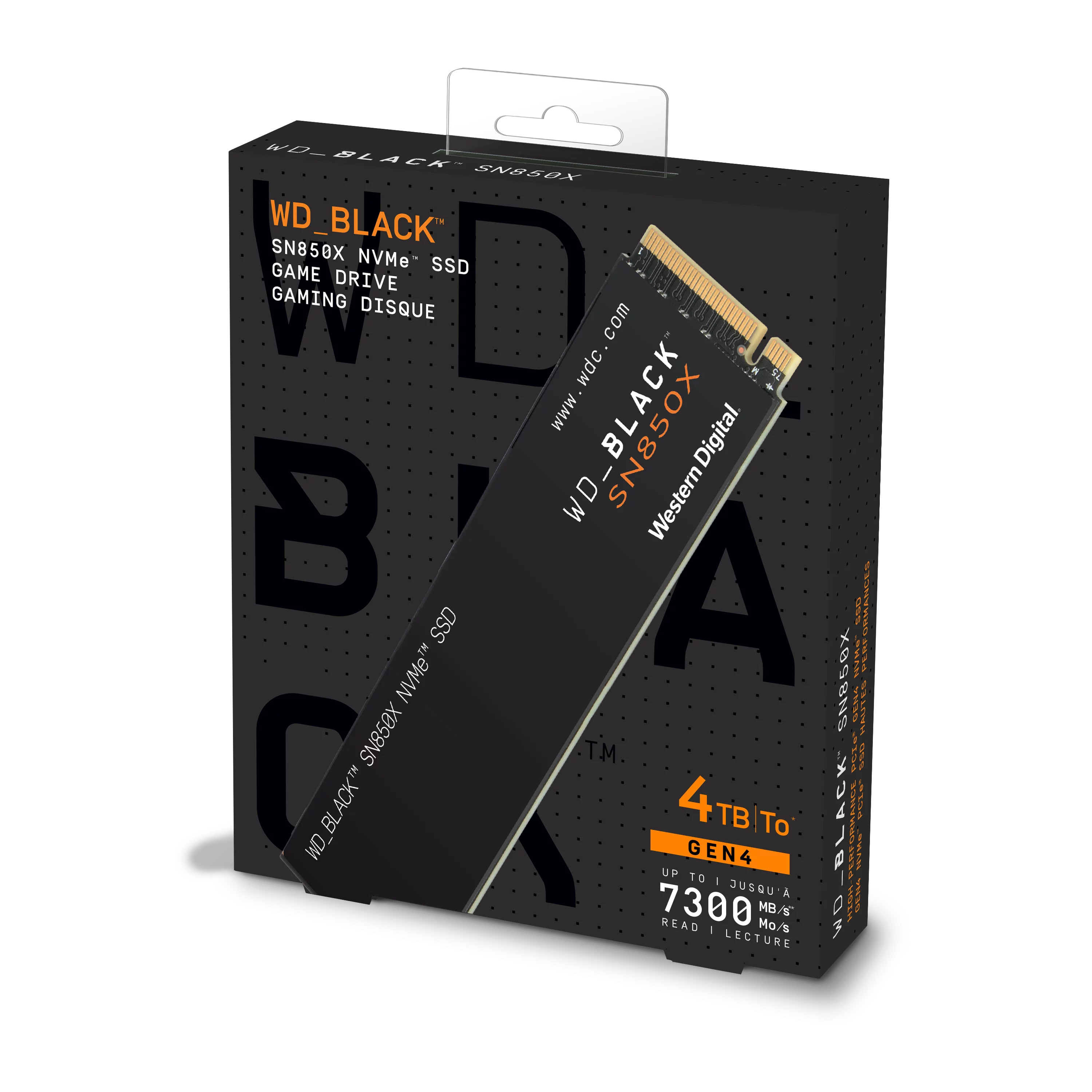WD_BLACK SN850X NVMe SSD Gaming Storage, 4TB - WDBB9G0040BNC-WRSN