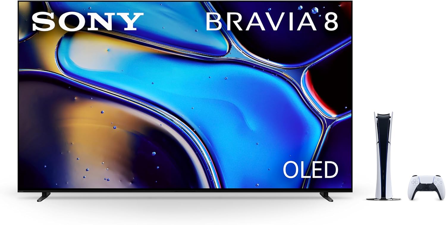 Sony 77 Inch OLED 4K Ultra HD TV BRAVIA 8 Smart Google TV & PlayStation 5 Digital Edition Console (Slim)