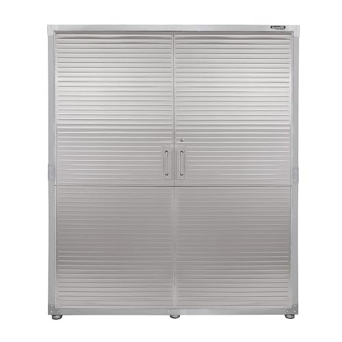 Seville Classics UltraHD Solid Steel Lockable Metal Storage Cabinet Locker Organizer, w/Adjustable Shelves for Garage, Warehouse, Office, Classroom, Granite, 48" W x 24" D x 72" H