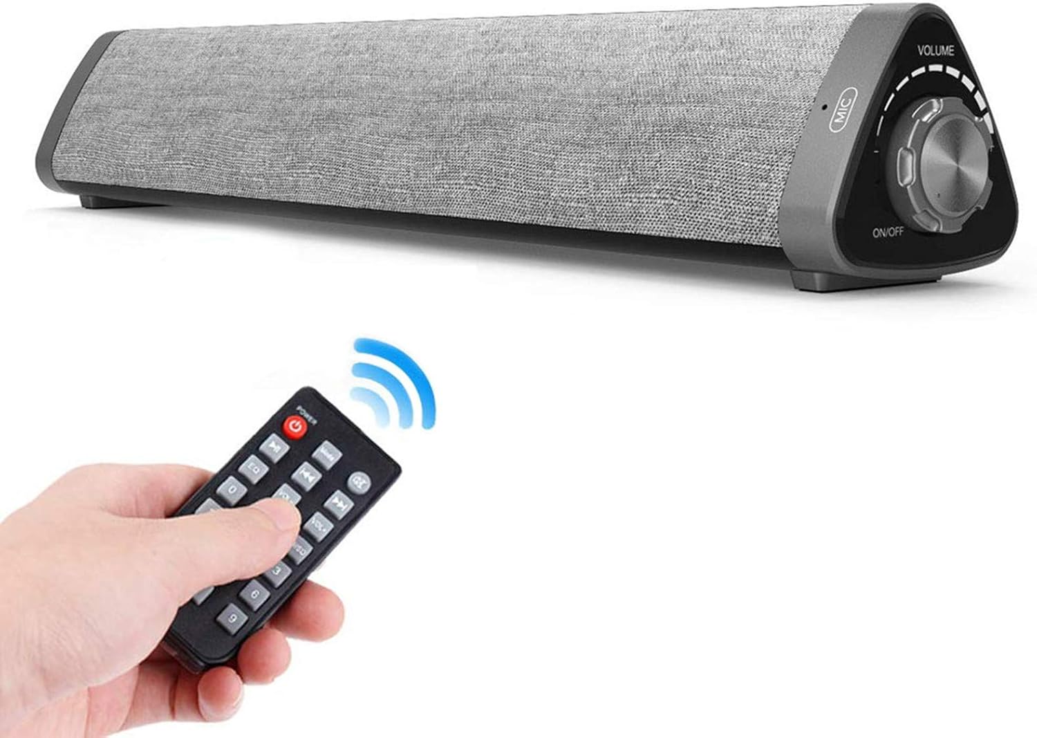 Soundbar, TOPROAD Sound Bar with Built-in Mic and Bluetooth, Wired and Wireless Speaker for TV/PC/Phones/Tablets with Remote Control Pack of 2