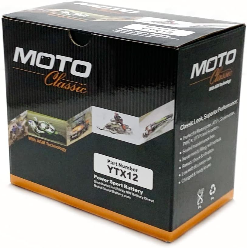 Moto Classic YTX20CH Maintenance Free Sealed AGM 270CCA Battery