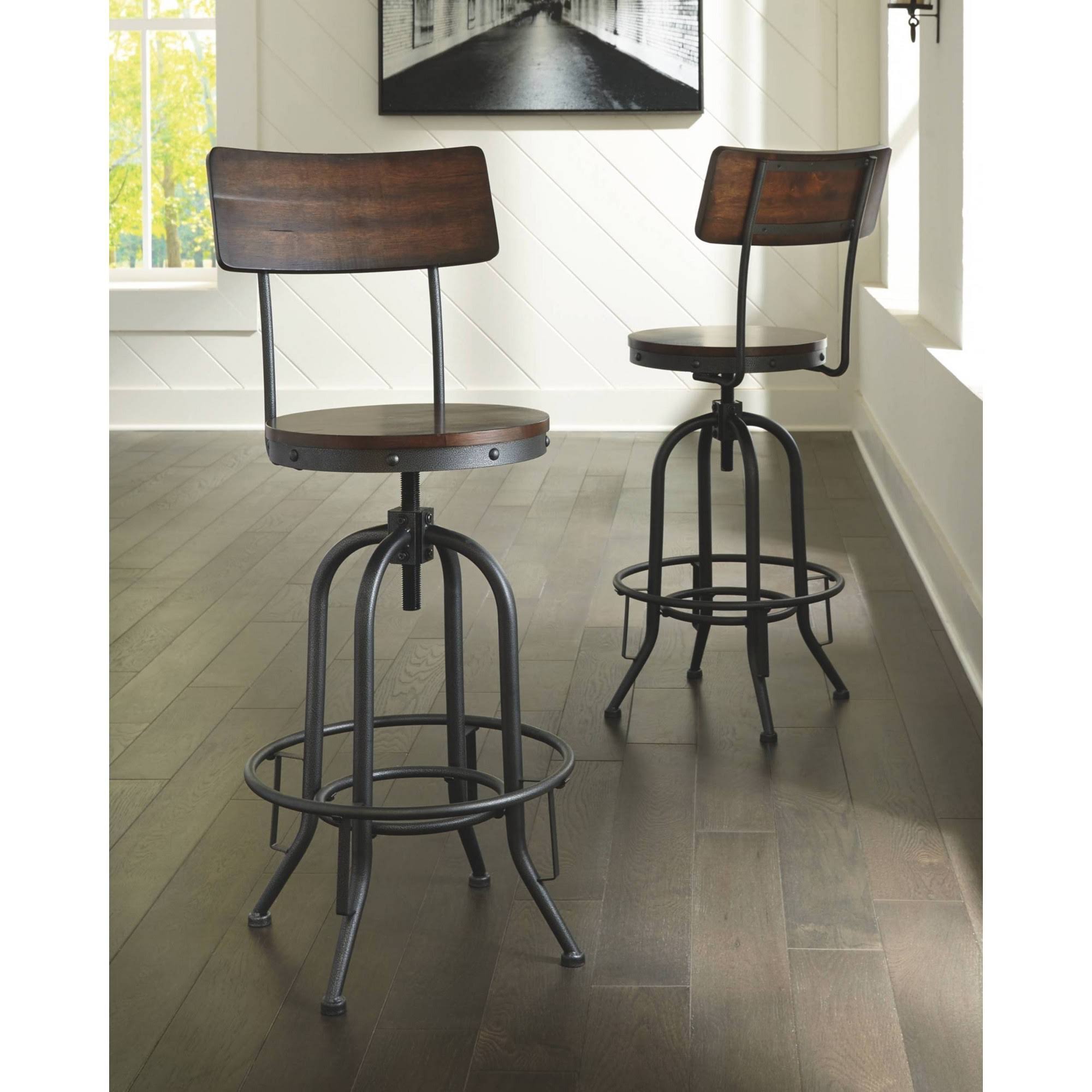 Odium Brown Tall Swivel Barstool (Set of 2)