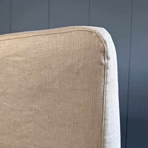 100% European Linen Cotton, Compatible with IKEA Henriksdal Floor Length Dining Chair Cover, Solid Beige - Set of 4