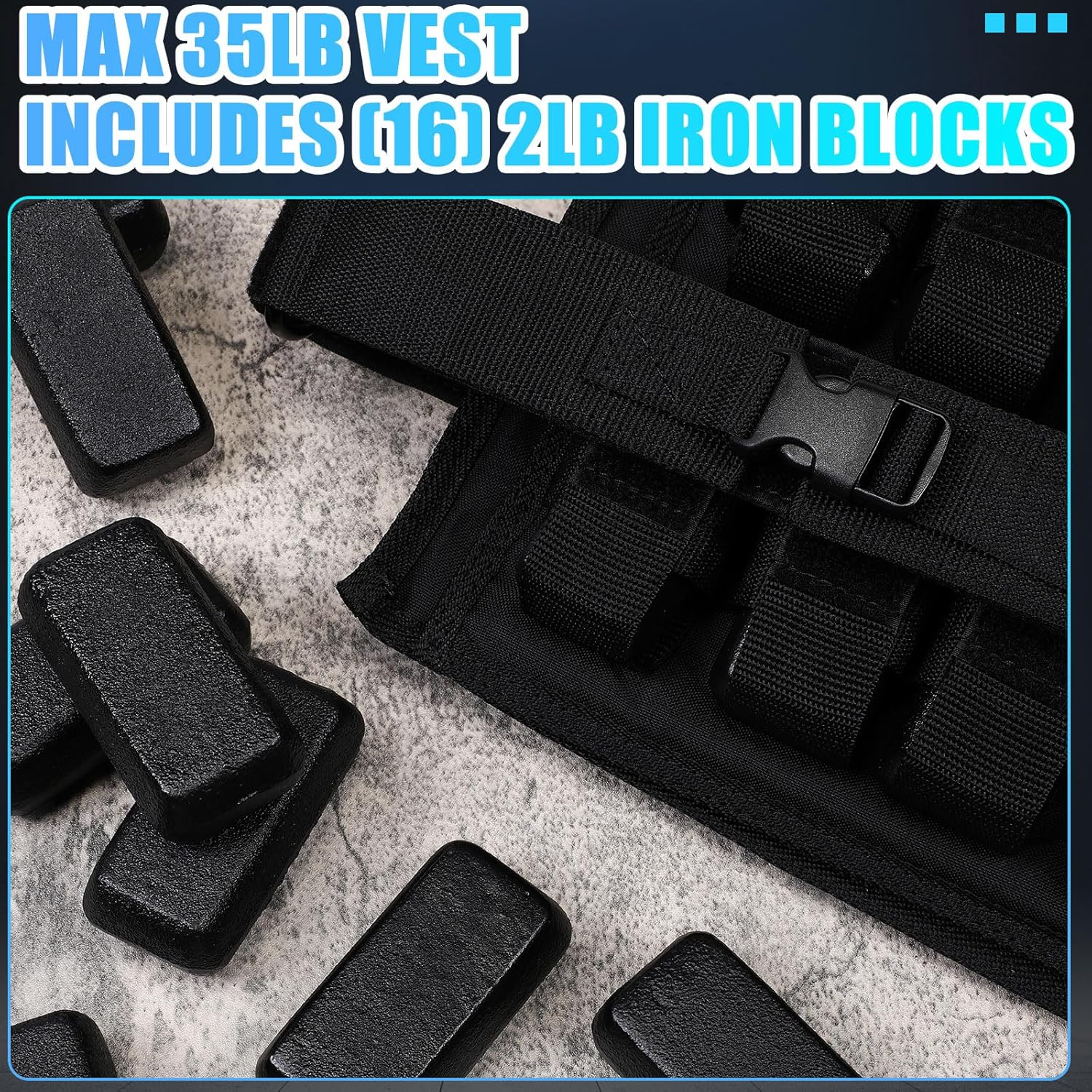 35lbs Weighted Vest Adjustable Weighted Vest for Men Workout Vest with Iron Weights Weighted Vest for Strength Training Running Exercise Fitness Muscle Building Weight Loss Slim Design