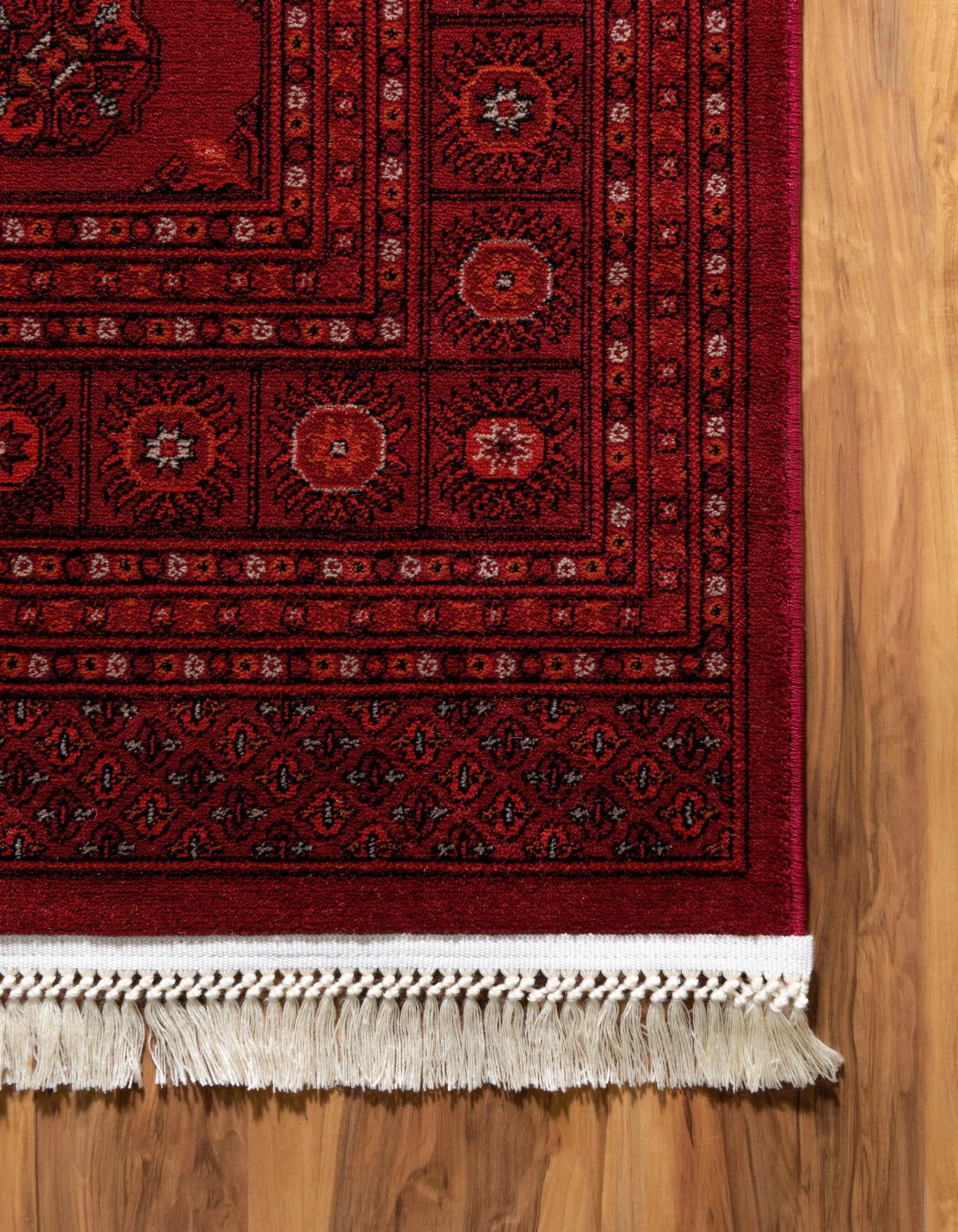 Rugs.com Bokhara Collection Rug – 7' x 10' Red Low Rug Perfect For Bedrooms, Dining Rooms, Living Rooms