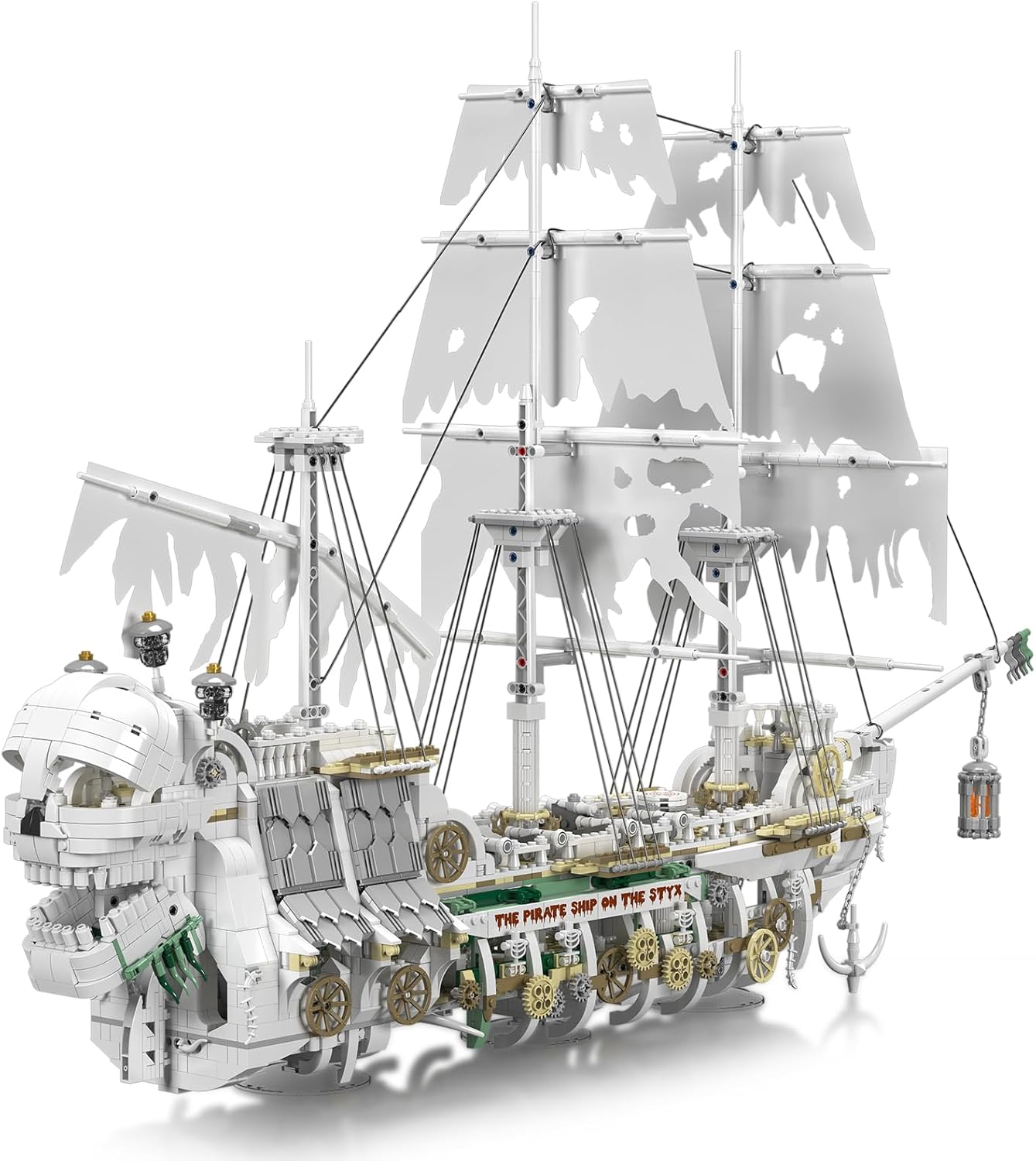 Mould King 13193 Captain Barbatos Pirate Ship Clamp Building Blocks Kit, Charons Treasure Ship Blocks Set, Fix for Pirates of The Caribbean Big Sailing Ship Building Blocks Toy Set (3769 PCS)