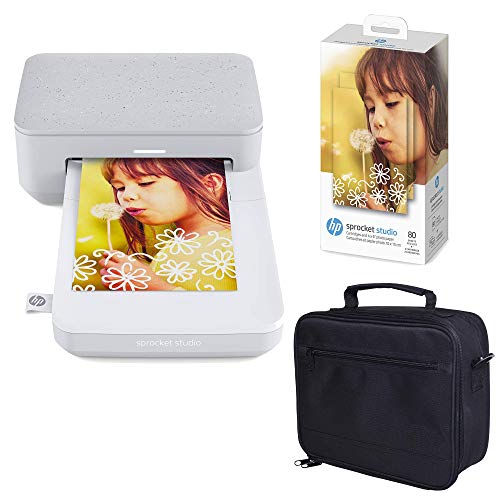 HP Sprocket Studio Plus 4x6 Wireless Instant Photo Printer, 118 Sheets + 3 Cartridges, Wi-Fi, Premium Dye Sublimation, Compact Home Use, Prints Vibrant Color Pictures, Editing App for Fun Photos