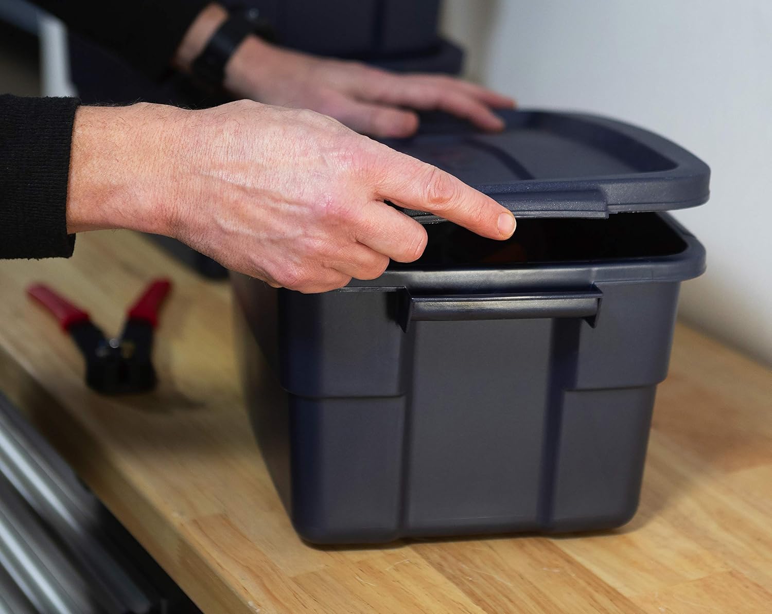 Rubbermaid Roughneck️ Storage Container, 10 Gal - 8 Pack, Dark Indigo Blue, 8 Count