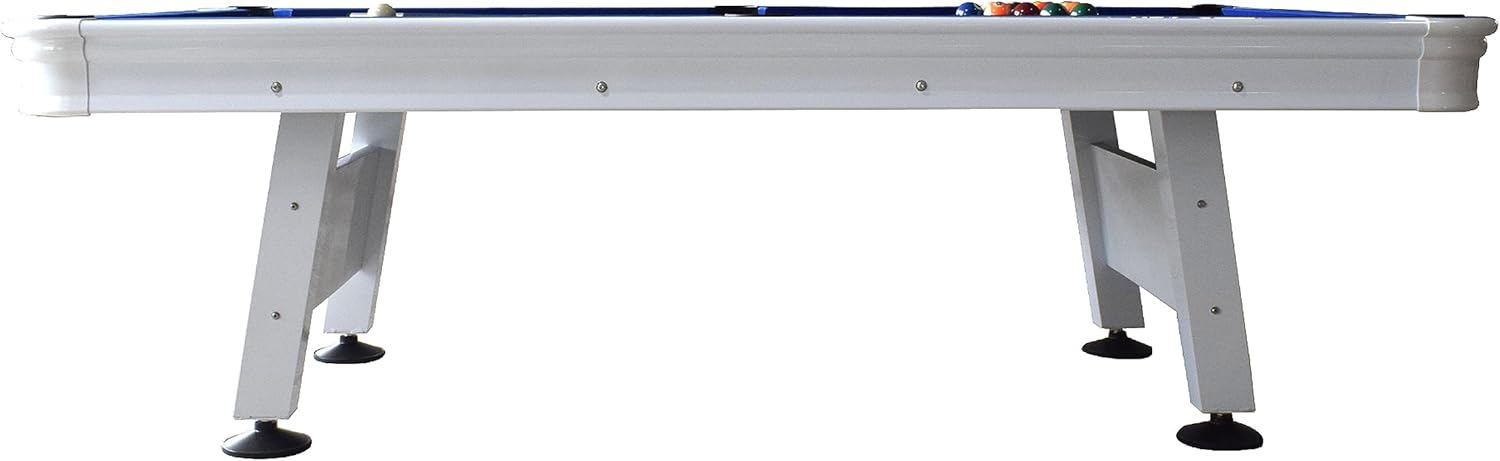 Hathaway Alpine 8-ft Outdoor Pool Table with Aluminum Frame and Waterproof, UV-Resistant Felt - Includes Accessories, White