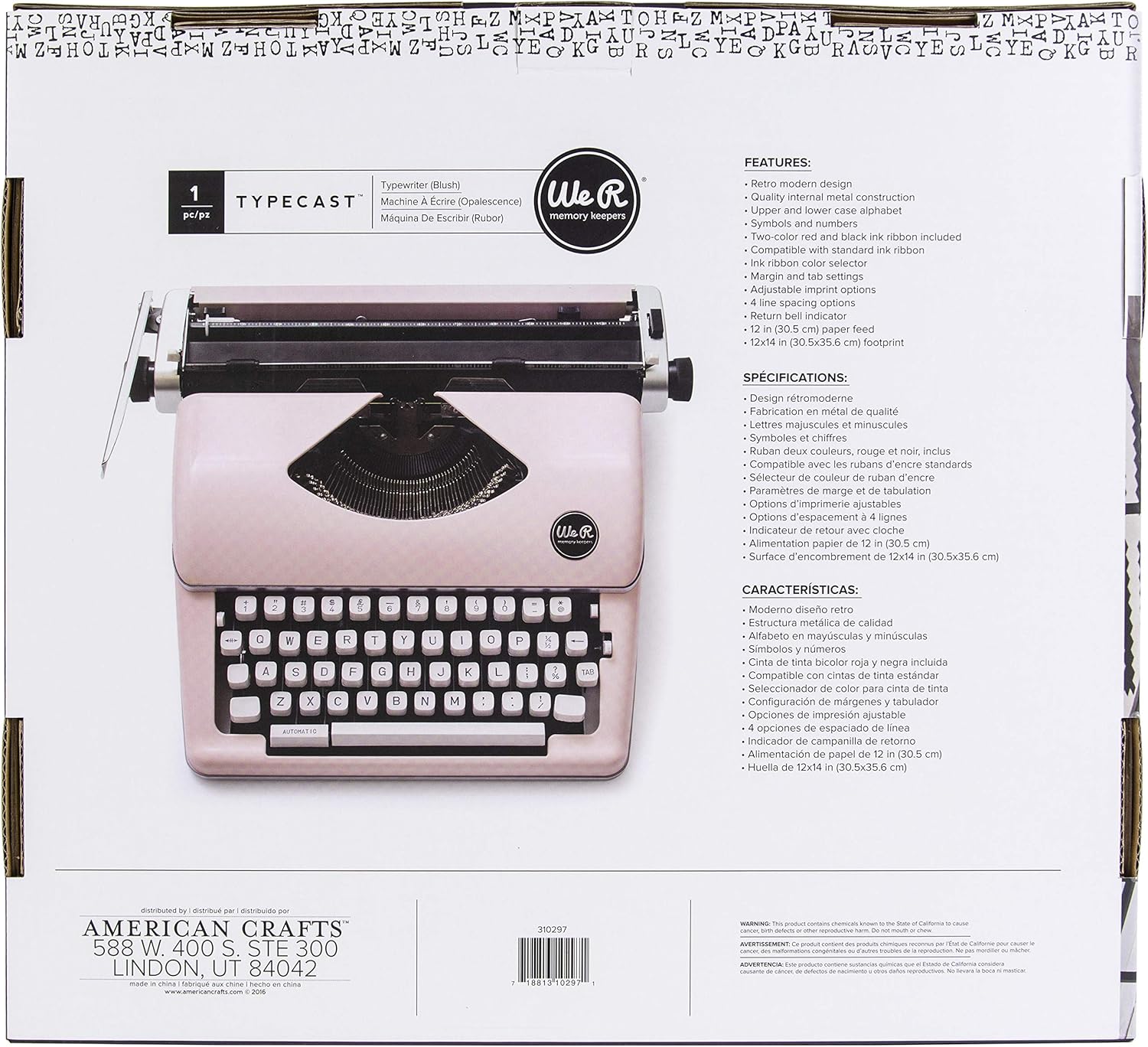 We R Memory Keepers 0718813102971 Typewriter Typecast-Pink