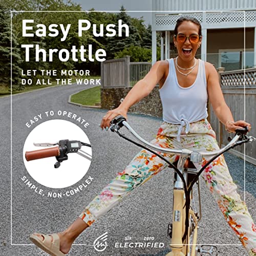 sixthreezero EVRYjourney Women's Electric Bike, Step-Through Touring Hybrid eBike, 250/500 Watt Motor, 26" Bicycle, Multiple Colors