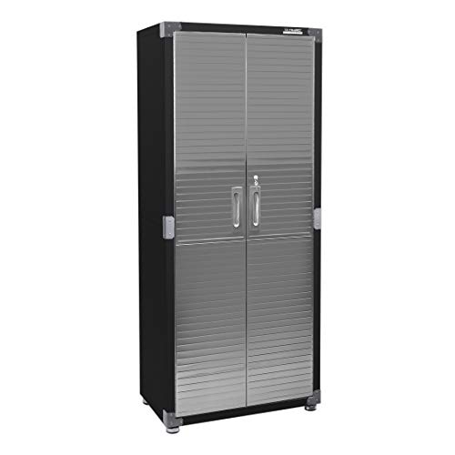 Seville Classics UltraHD Solid Steel Lockable Metal Storage Cabinet Locker Organizer, w/Adjustable Shelves for Garage, Warehouse, Office, Classroom, Granite, 48" W x 24" D x 72" H