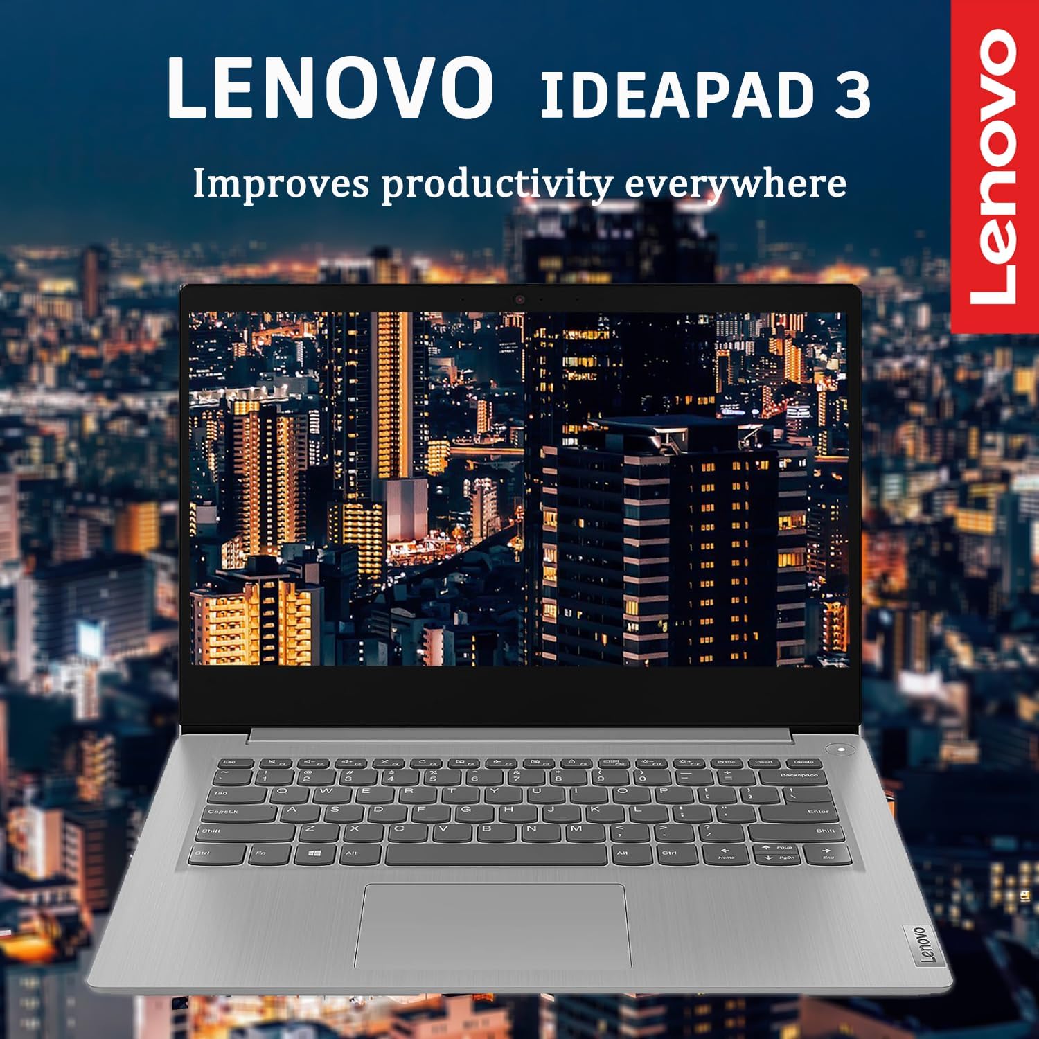 Lenovo IdeaPad 3 Laptop, 14" FHD Display, Intel Core i5-1135G7, 12GB RAM, 512GB SSD, Camera, SD Card Reader, Bluetooth, Wi-Fi 6, Windows 11 Home, Grey