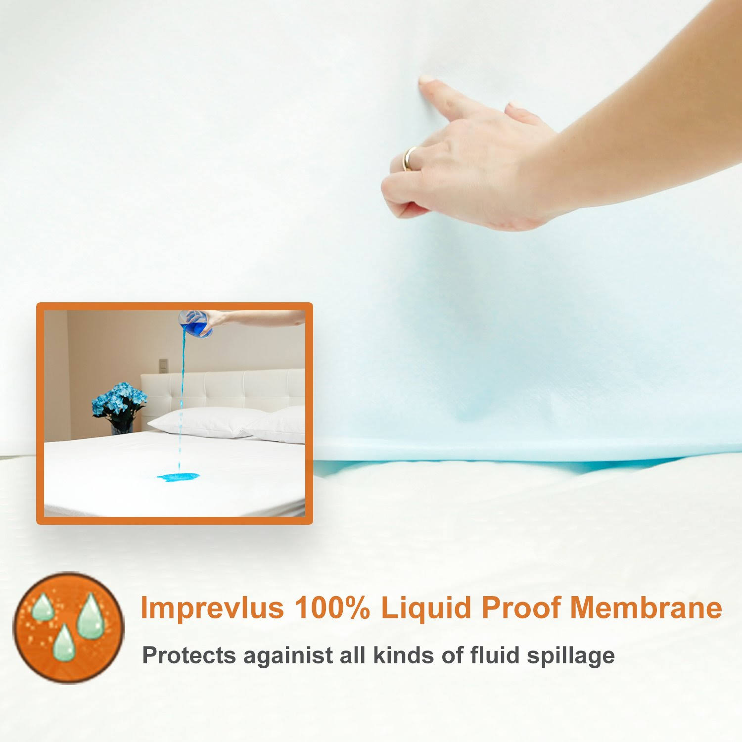 RUN2BED Premium Bamboo Mattress Protector Split Cal King Breathable Comfort with Cool, Noiseless Sleep SUPPORT, Cool Waterproof