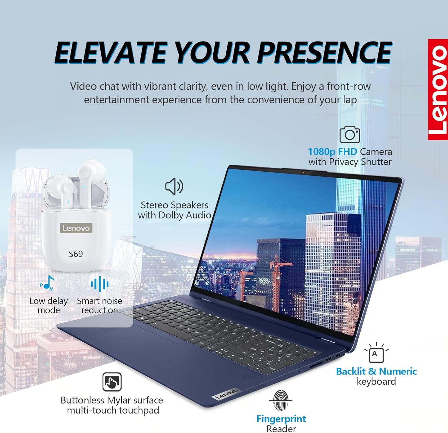 Lenovo IdeaPad Flex 5 2 in 1 Laptop Touchscreen, 14 Inch FHD Ultra Thin Light Touch Screen Convertible, Intel Core i5, 16GB RAM 512GB SSD, Windows 11, Lifetime Office, Backlit Keyboard, Thunderbolt