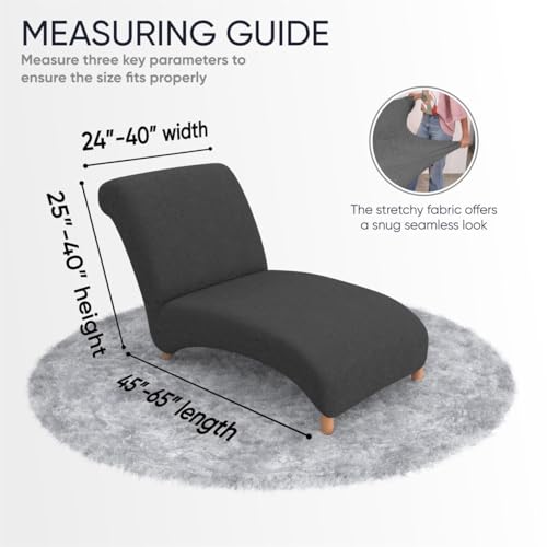 PAULATO BY GA.I.CO. Chaise Lounge Cover - Lounge Sofa Covers - Lounge Chair Cover- Fabric Slipcovers - 1-piece Form Fit Stretch Furniture Slipcover - Microfibra Collection - Tapioca (Chaise Lounge)
