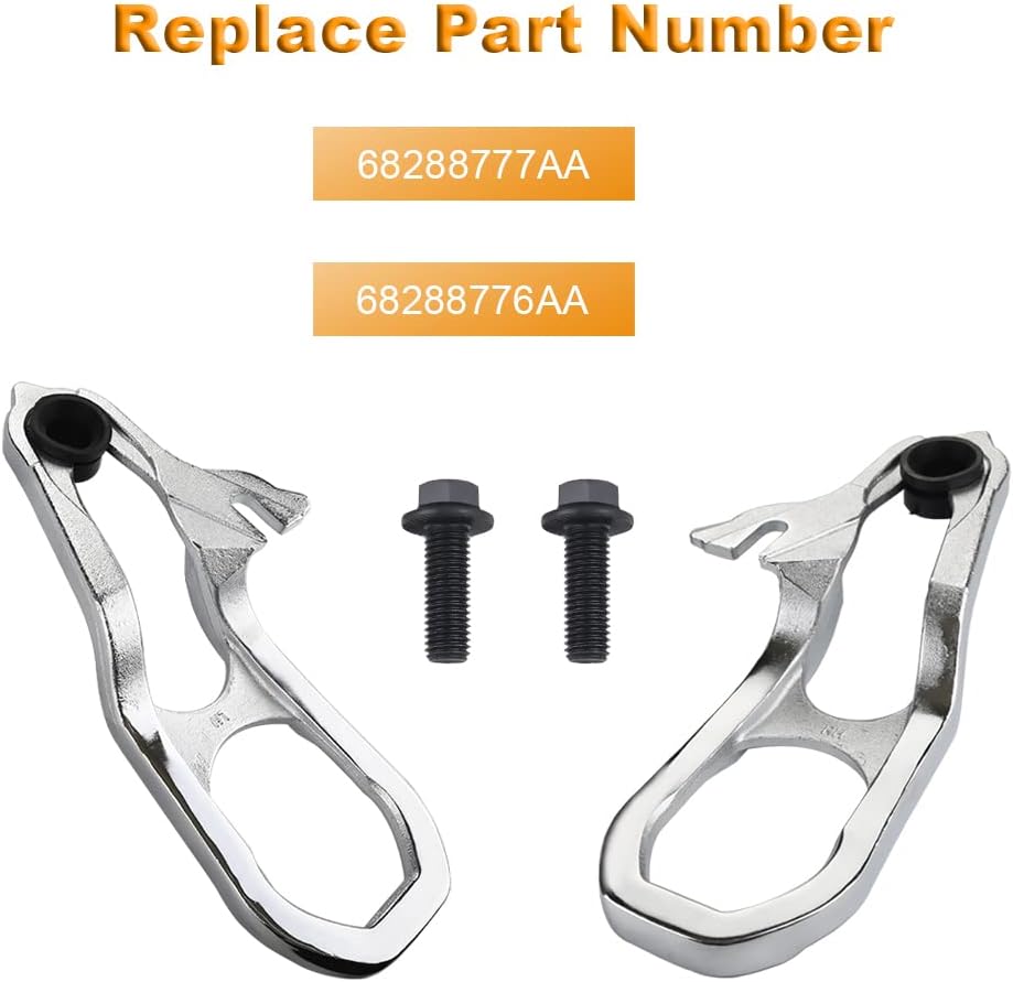 JDMON Compatible with Heavy Duty Front Tow Hook Dodge Ram 1500 2019 2020 2021 Left and Right Side with Hardware Replace 68288777AA 68288776AA Silver Forging Process