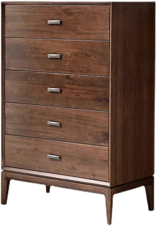with 5 Drawers, Fabric Dresser, Organizer Unit, Storage Cabinet for Bedroom, Hallway, Entryway, Easy Pull Handle, 30.7 * 17.7 * 47.2 Inches (Walnut) (Walnut)