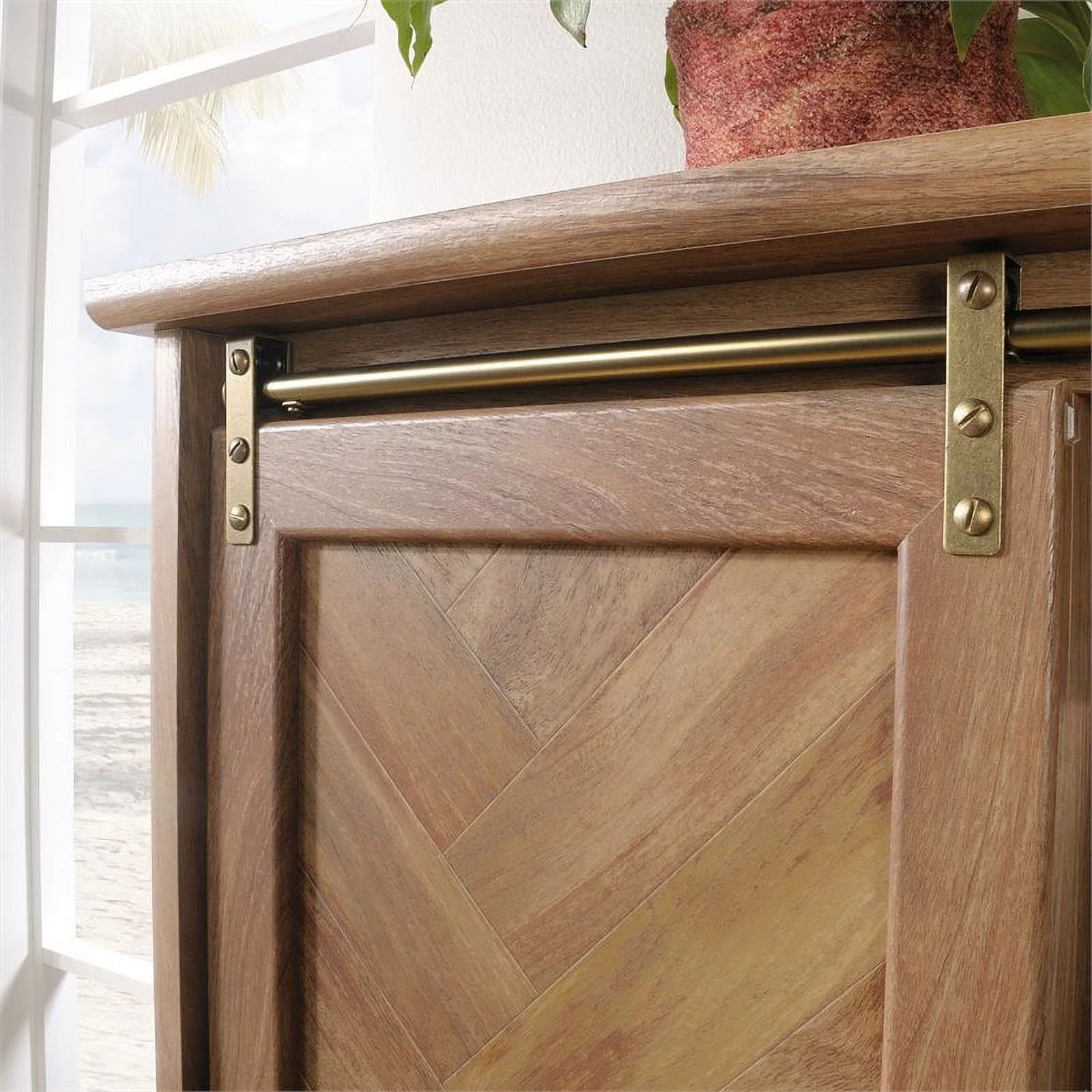 Pemberly Row Wood Storage Cabinet in Sindoori Mango Brown