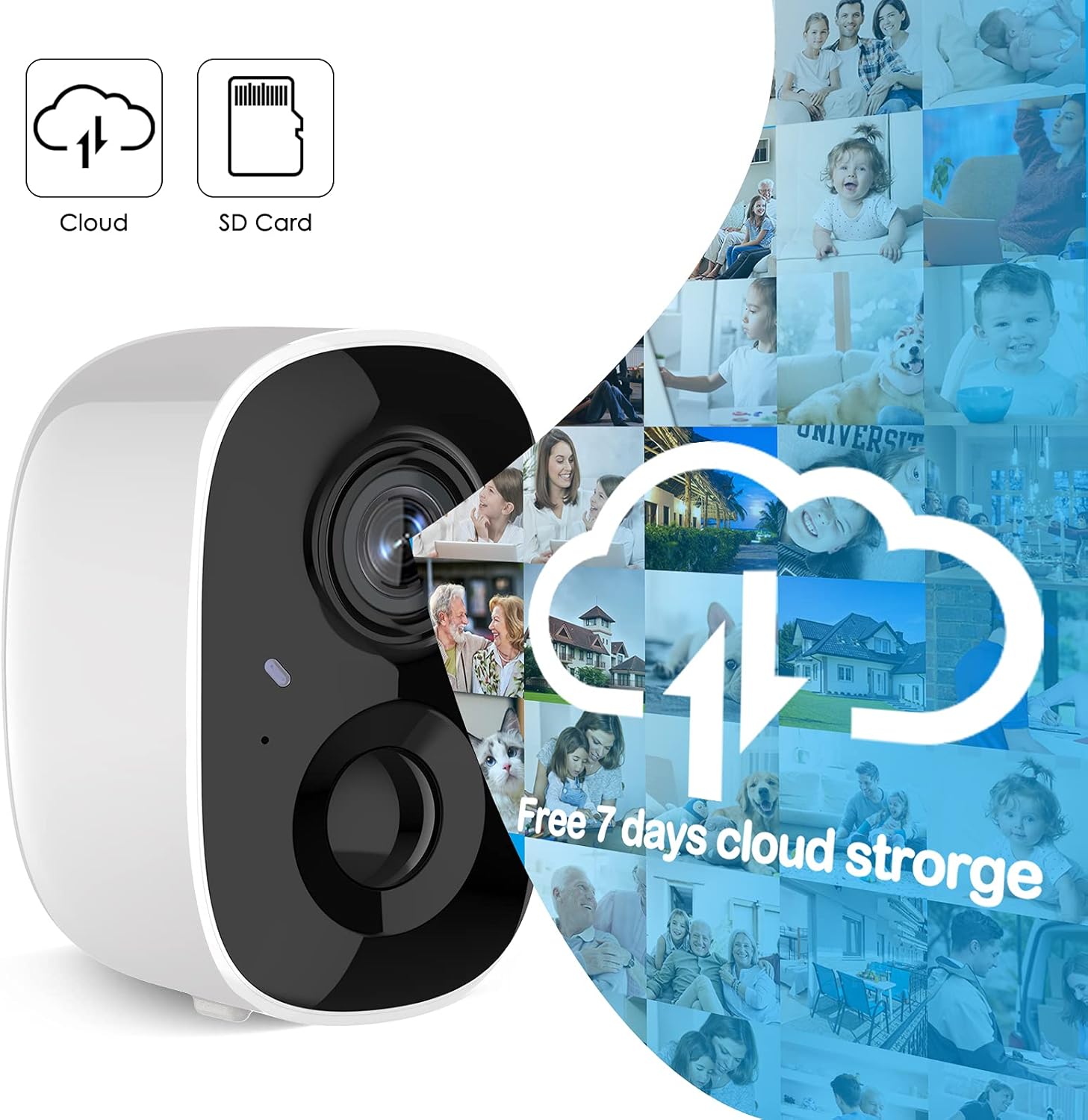 HAWKRAY Wireless Outdoor Security Camera with Spotlight, 1080P Battery Powered WiFi Surveillance Cameras for Home Security System, Night Vision, Motion Detection, 2-Way-Talk, IP65 Weatherproof
