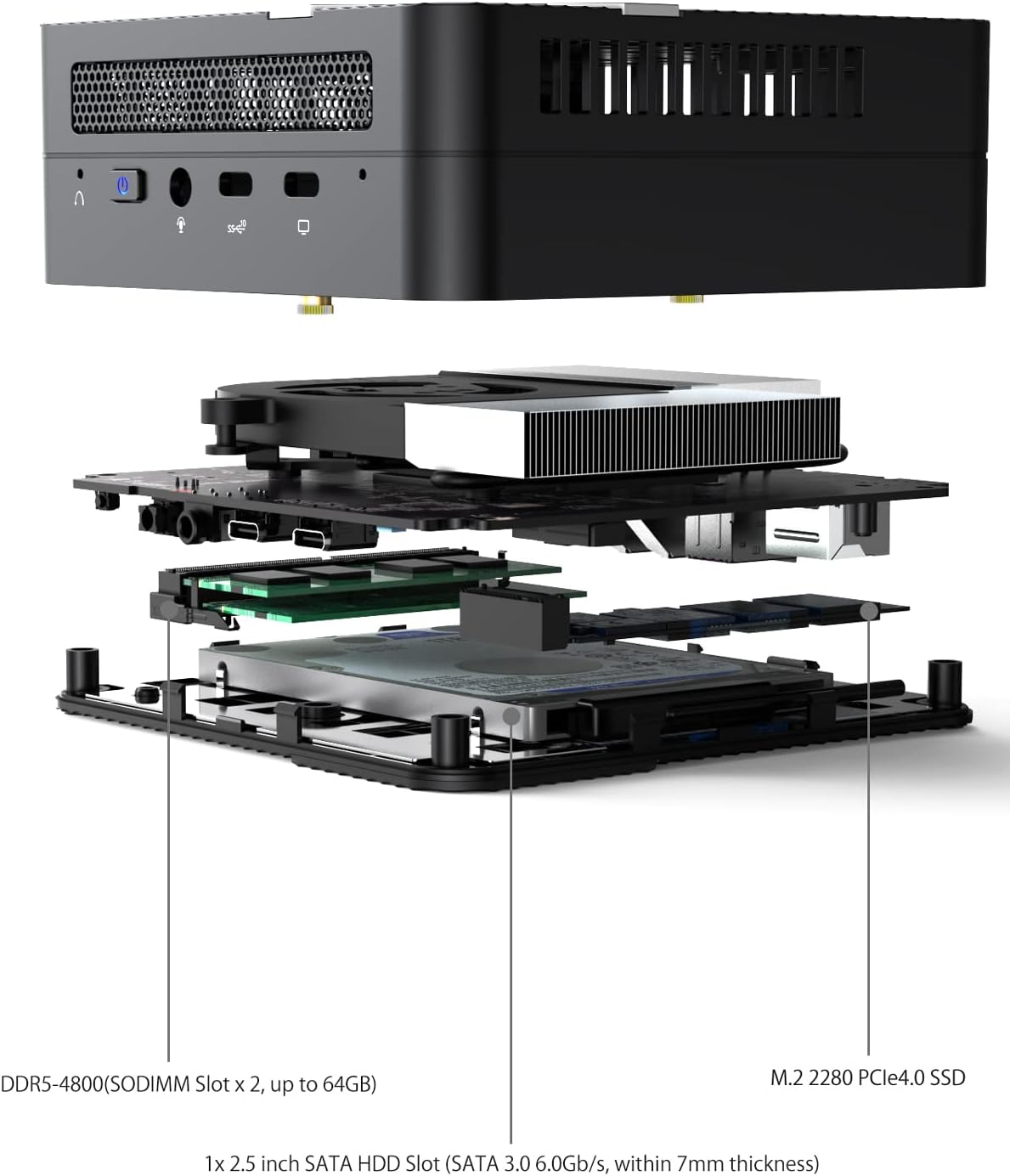 MINISFORUM UM690 Mini PC AMD Ryzen 9 6900HX Small PC, 32G RAM + 512GB PCIe SSD, 2X HDMI+1x USB4 Outputs, 1x SSD Slot, 2.5G LAN Port, AMD Radeon 680M Graphics Small Form Factor