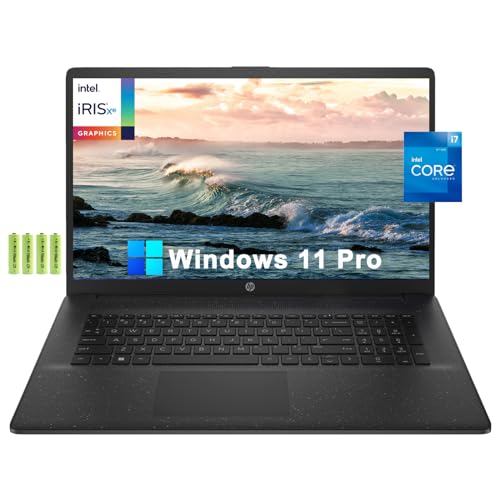 HP 17 17.3" HD+ Touchscreen Business Laptop Computer[Windows 11 Pro], 12th Gen Intel 10-Core i7-1255U, 16GB RAM, 256GB PCIe SSD, Iris Xe Graphics, Numpad, Wi-Fi, BT, HDMI, Long Battery Life, w/Battery