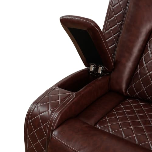 Brown Breathing Leather 3-Piece Living Room Recliner Sofa Set for Living Room/House/Bedroom/Office/Apartment(Brown,GN4633-L)
