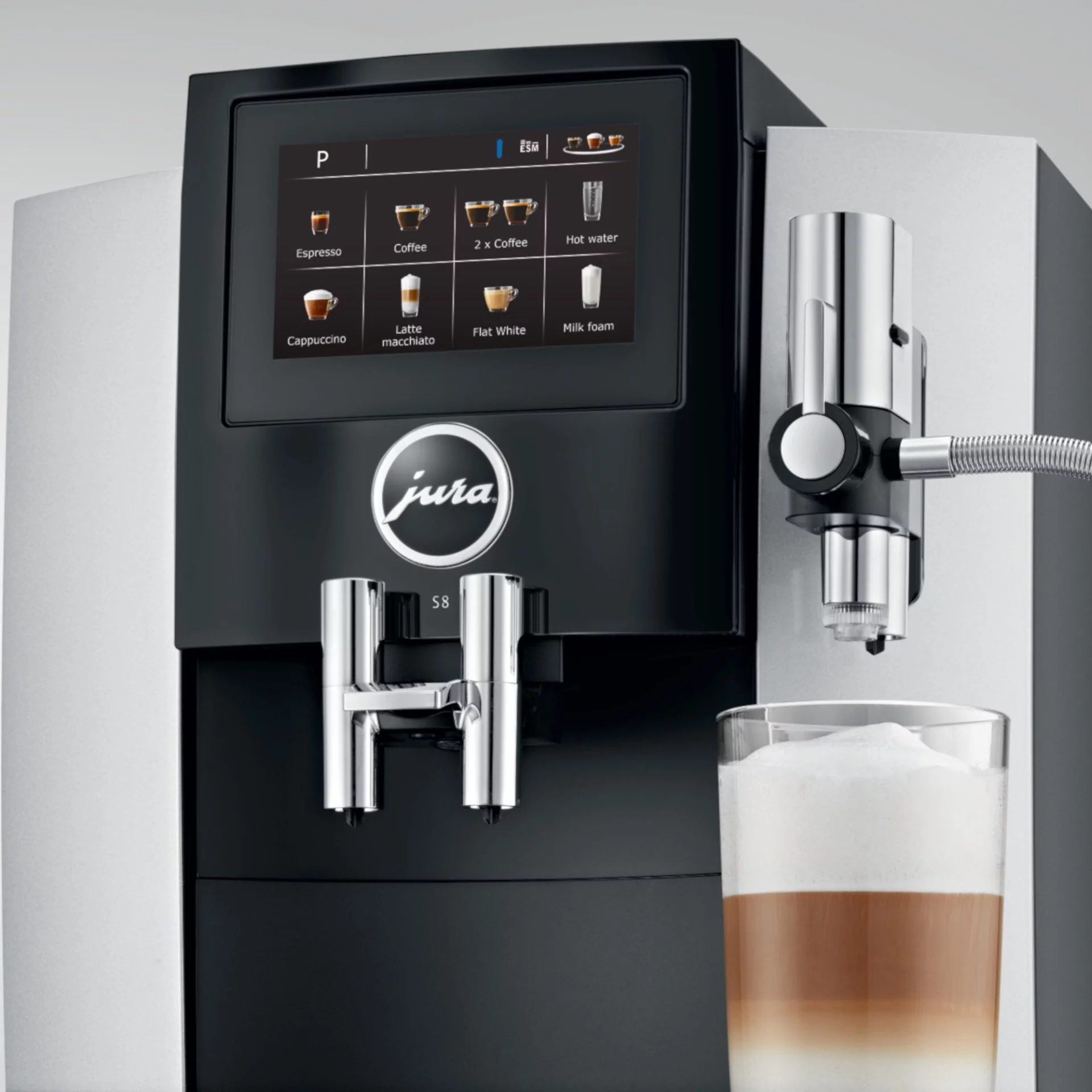 Jura S8 Automatic Coffee & Espresso Machine | Moonlight Silver