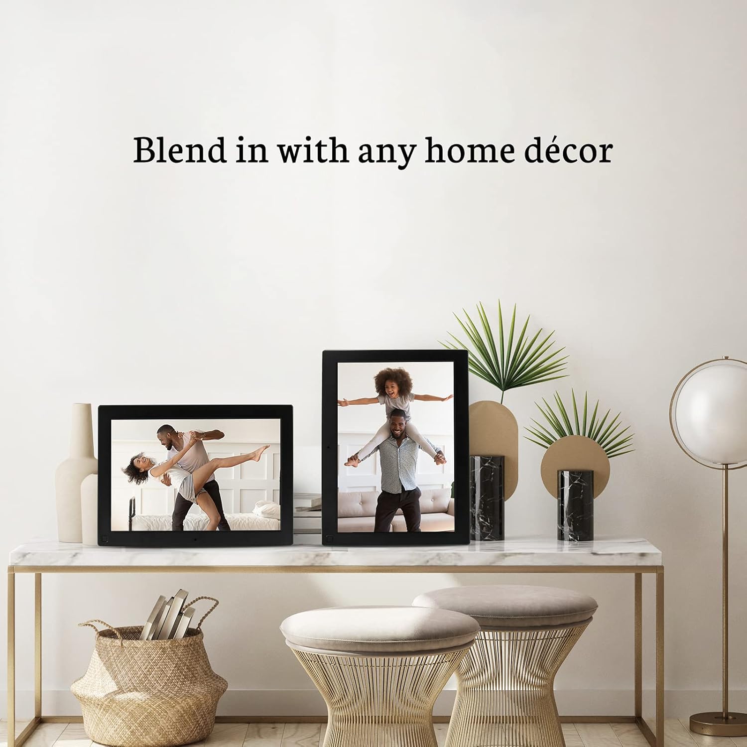 BSIMB Digital Picture Frame IPS Display, Wall-Mountable Electric Photo Frame with Remote Control, Place in Landscape&Portrait, Gift for Mother's Day