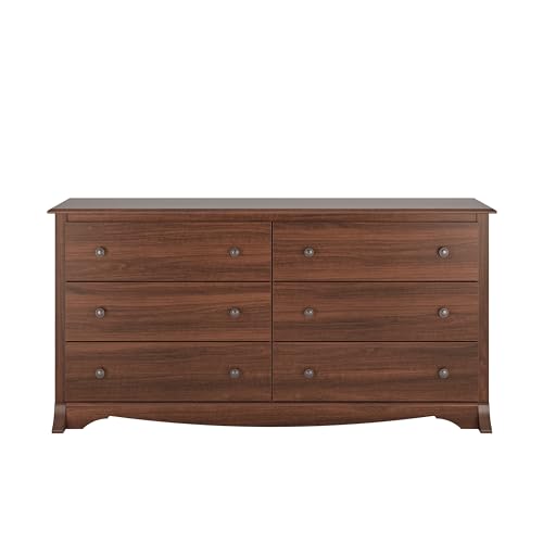 Prepac Double Drawer Dresser and Three Drawer Nightstand Rustic White Bedroom Collection