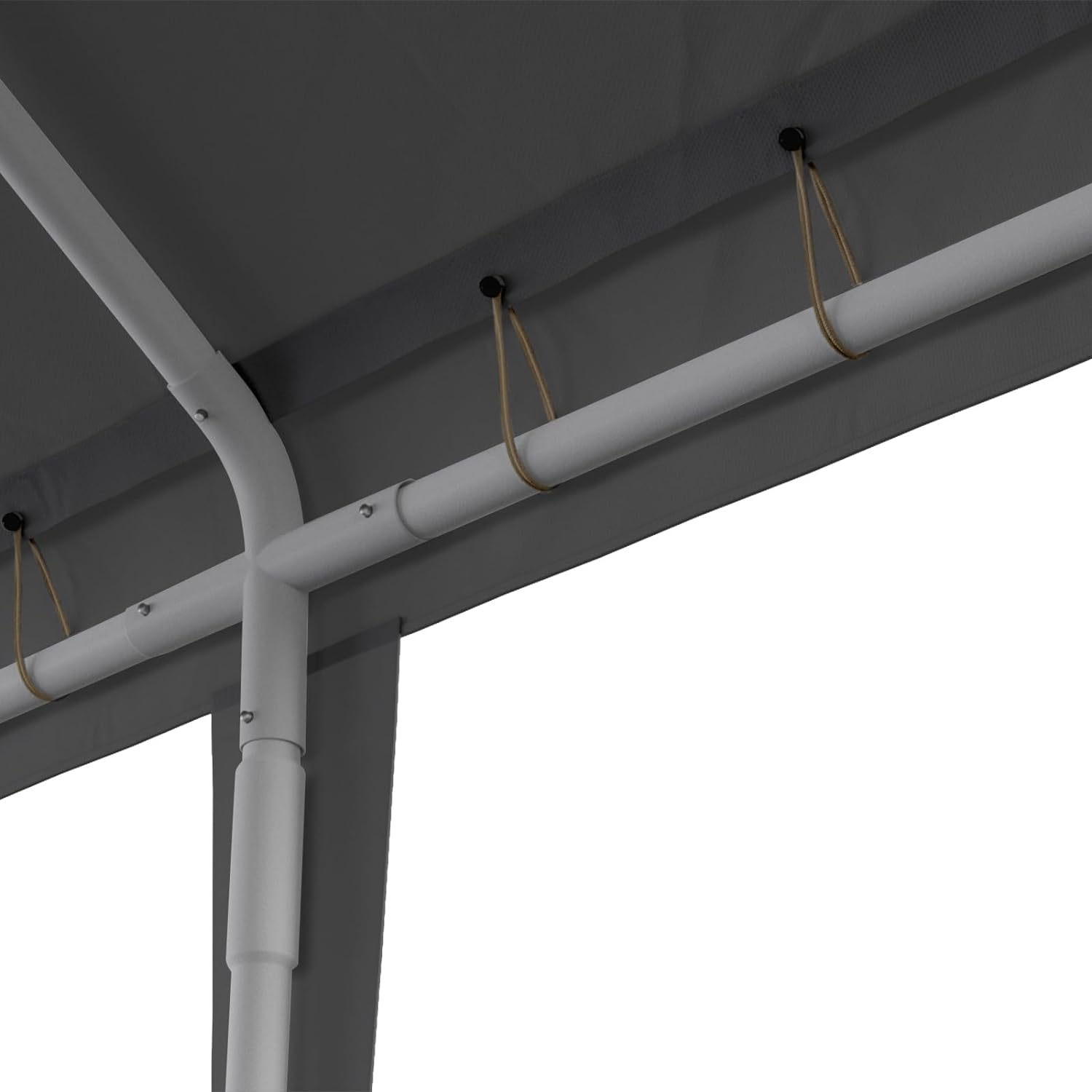 10x20 Carport Replacement Canopy Cover for Tent Top Garage Shelter Cover with Ball Bungees, 800D Oxford Replacement Cover Waterproof & UV Protection, Not Included Frame (Dark Gray)