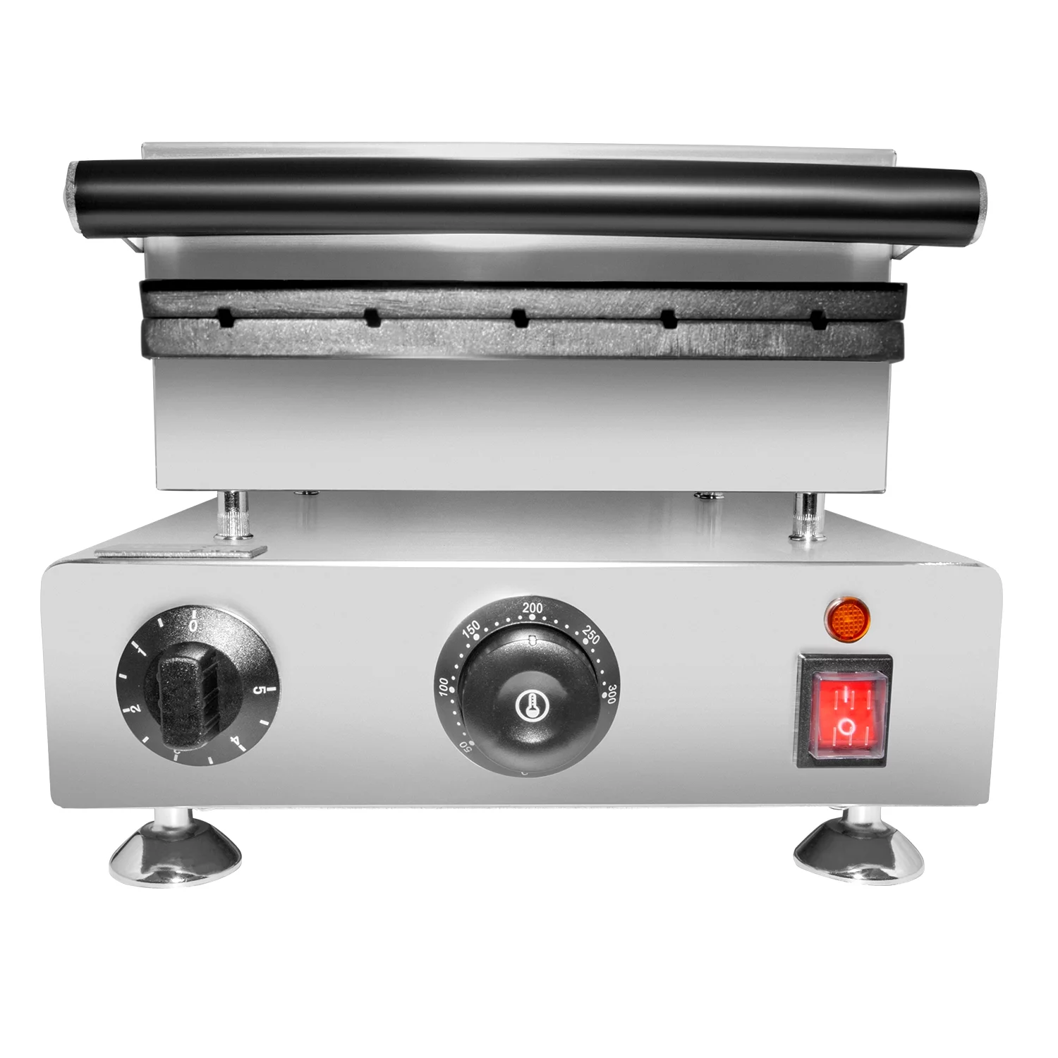ALDKitchen Waffle Stick Maker | 5 Flat Waffles | Checkered Pattern | Nonstick | Stainless Steel | 110V