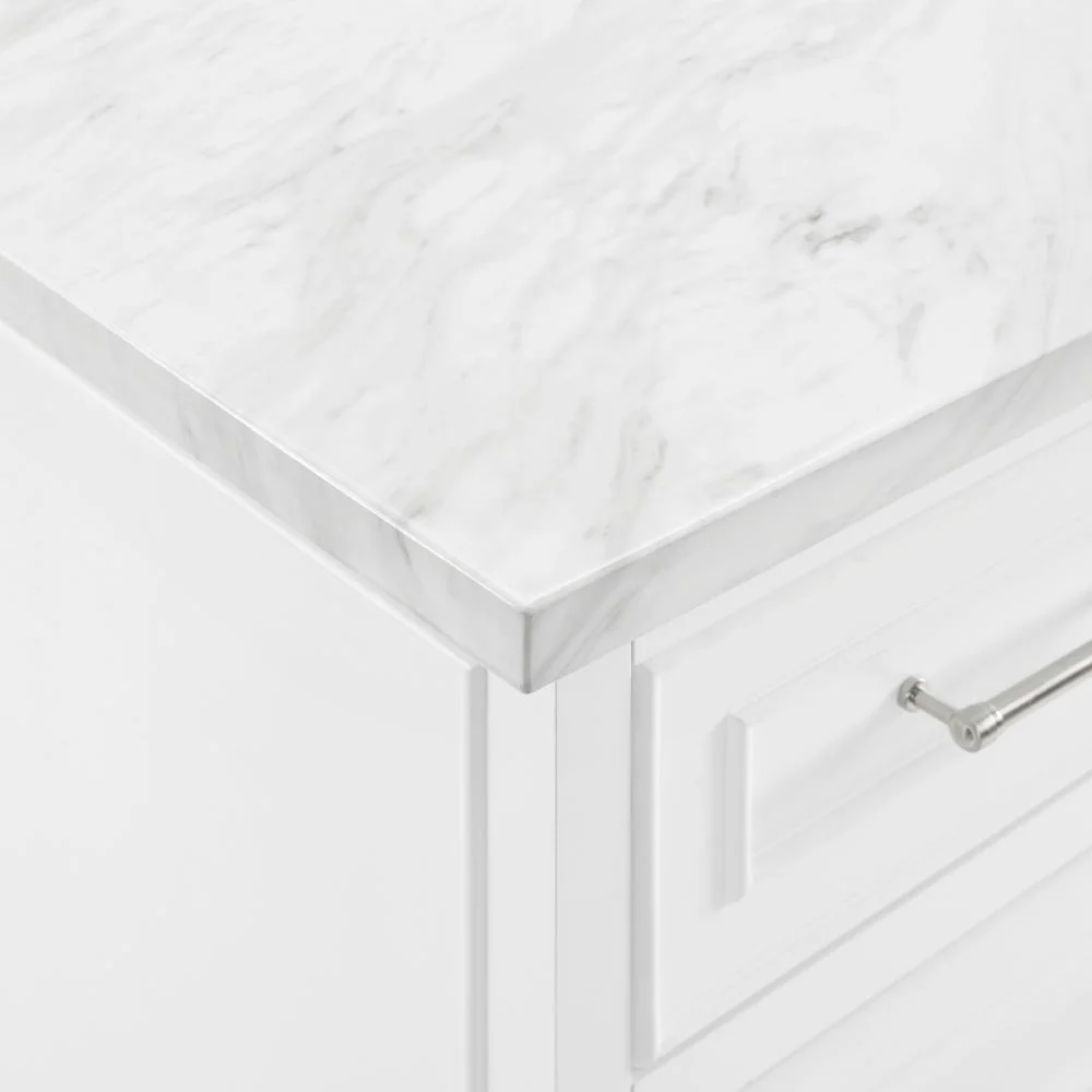 Crosley Furniture Cutler Modern MDF Wood Kitchen Island in White