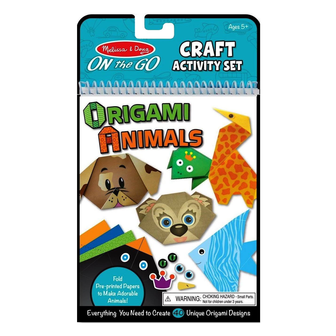 Melissa u0026 Doug 19442 on The Go Origami Animals Craft Activity Set - 38 Stickers, 40 Origami Papers, Multicolour