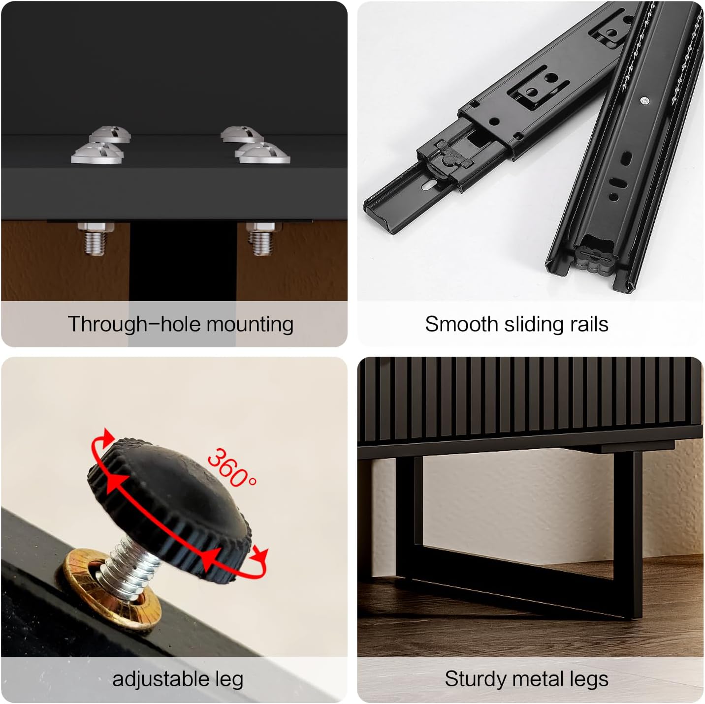 Black 6 Drawer Dresser for Bedroom, Large Double Dresser with Wide Drawers, Modern Chest of Drawers,Storage Organizer Dresser,for Living Room, Hallway, Bedroom