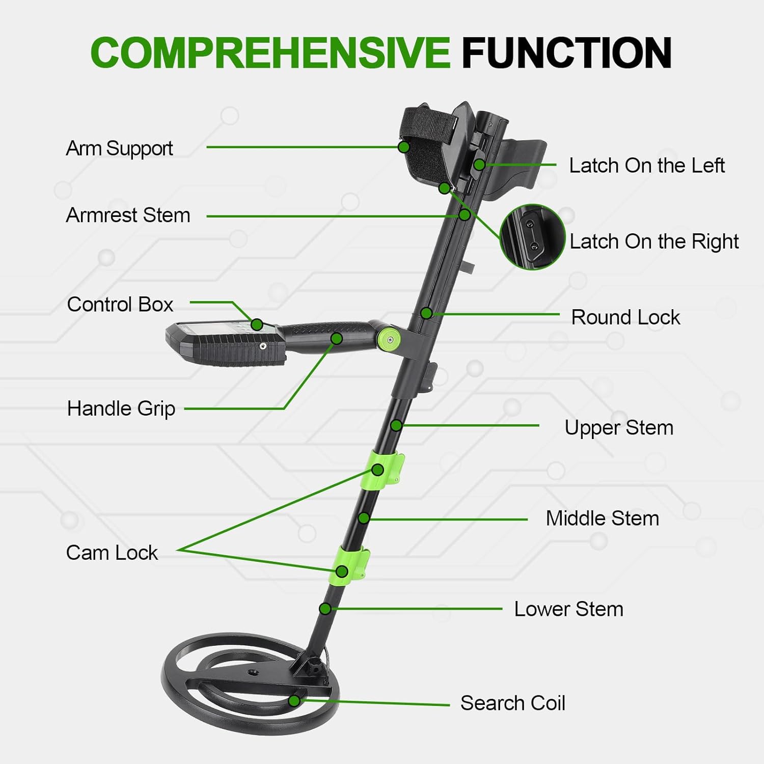 OMMO Metal Detector for Adults, Professional Wireless Metal Detector with Adjustable Foldable Stem, 5 Modes Gold Detector Higher Accuracy 10'' Waterproof Coil for Detecting Gold Coin Treasure