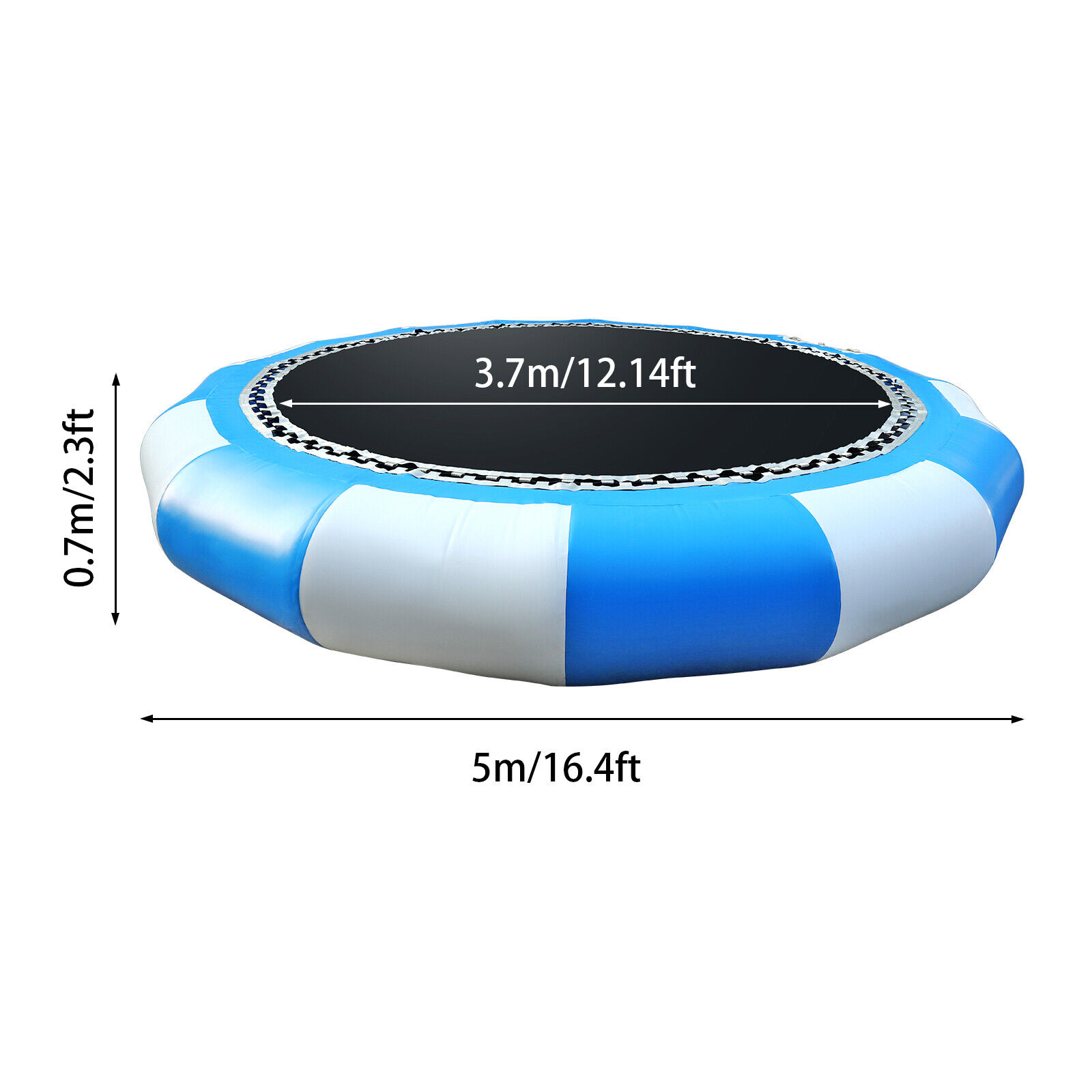 Oukaning 17Ft Inflatable Water Trampoline Jump Floated Water Bounce Playing Platform