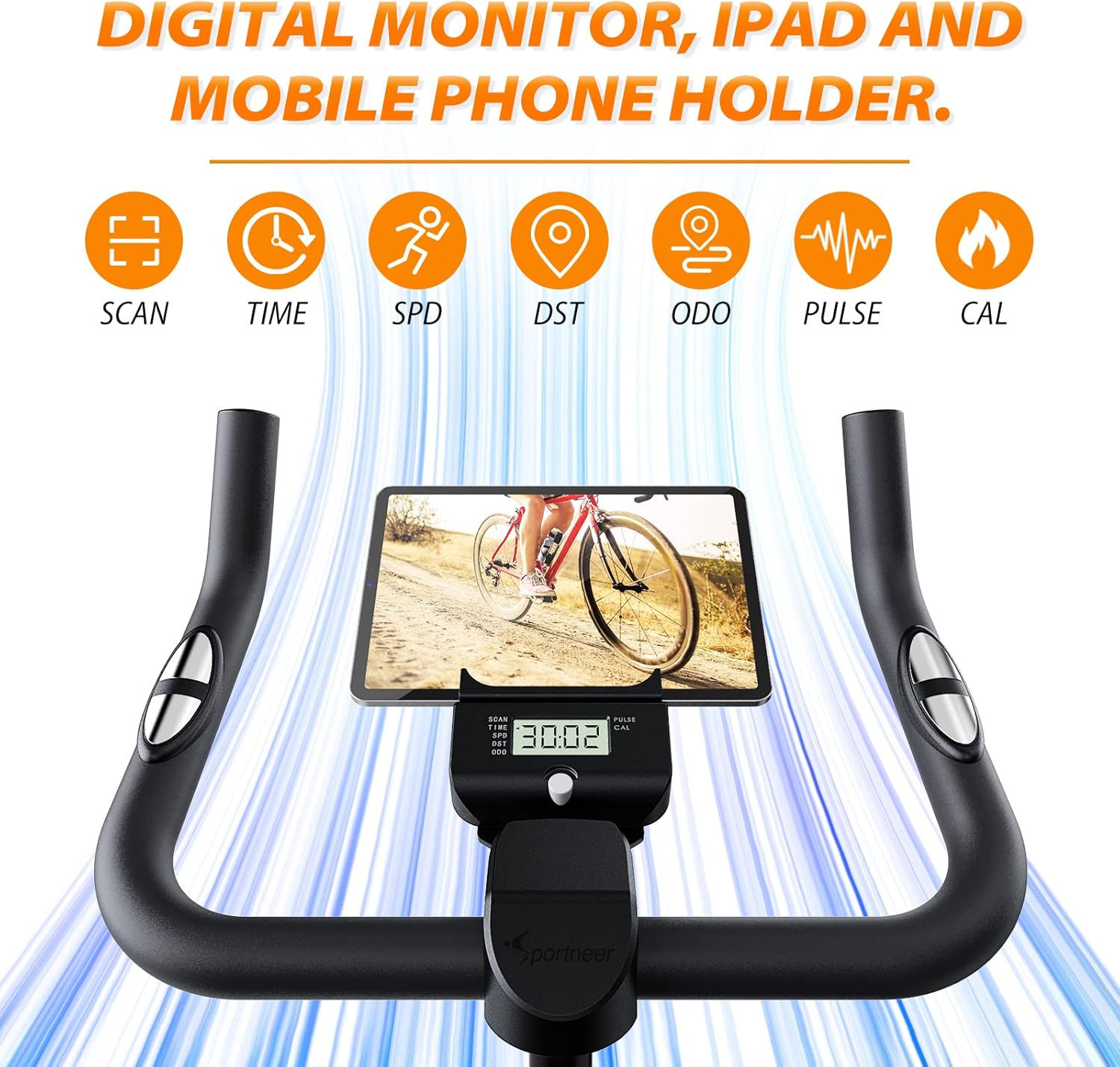 Sportneer Exercise Bike (Quiet), Indoor Cycling Bike Stationary Magnetic Resistance Spin Bike Cycle Workout Bikes for Home Gym, Aluminum Flywheel, Bluetooth & APP, Black