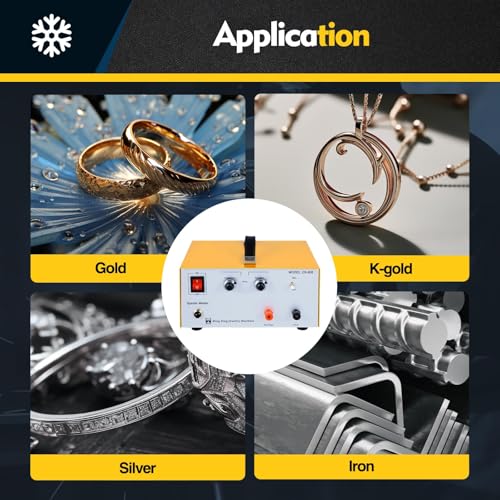 80A Pulse Spot Welder, 110V Jewelry Spot Welder, Gold Silver Jewelry Spot Welding Machine, Electric Soldering Machine With Foot Pedal, for Gold Silver Steel Jewelry Welding (Yellow)