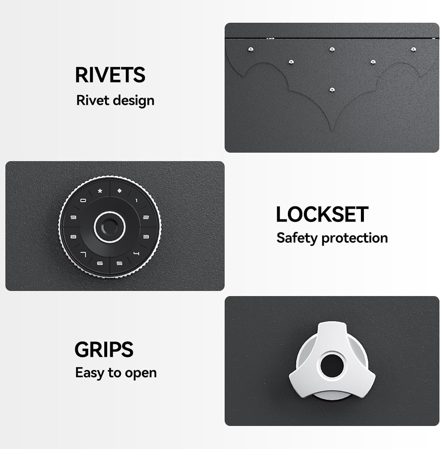 KAER [NEW 13-15 Large Gun Safe] Gun Safe for Rifles and Pistols, Gun Safes & Cabinets, Gun Safes, Quick Access Rifle Safe with Adjustable Shelve & Adjustable Racks & Door Panel Organizer